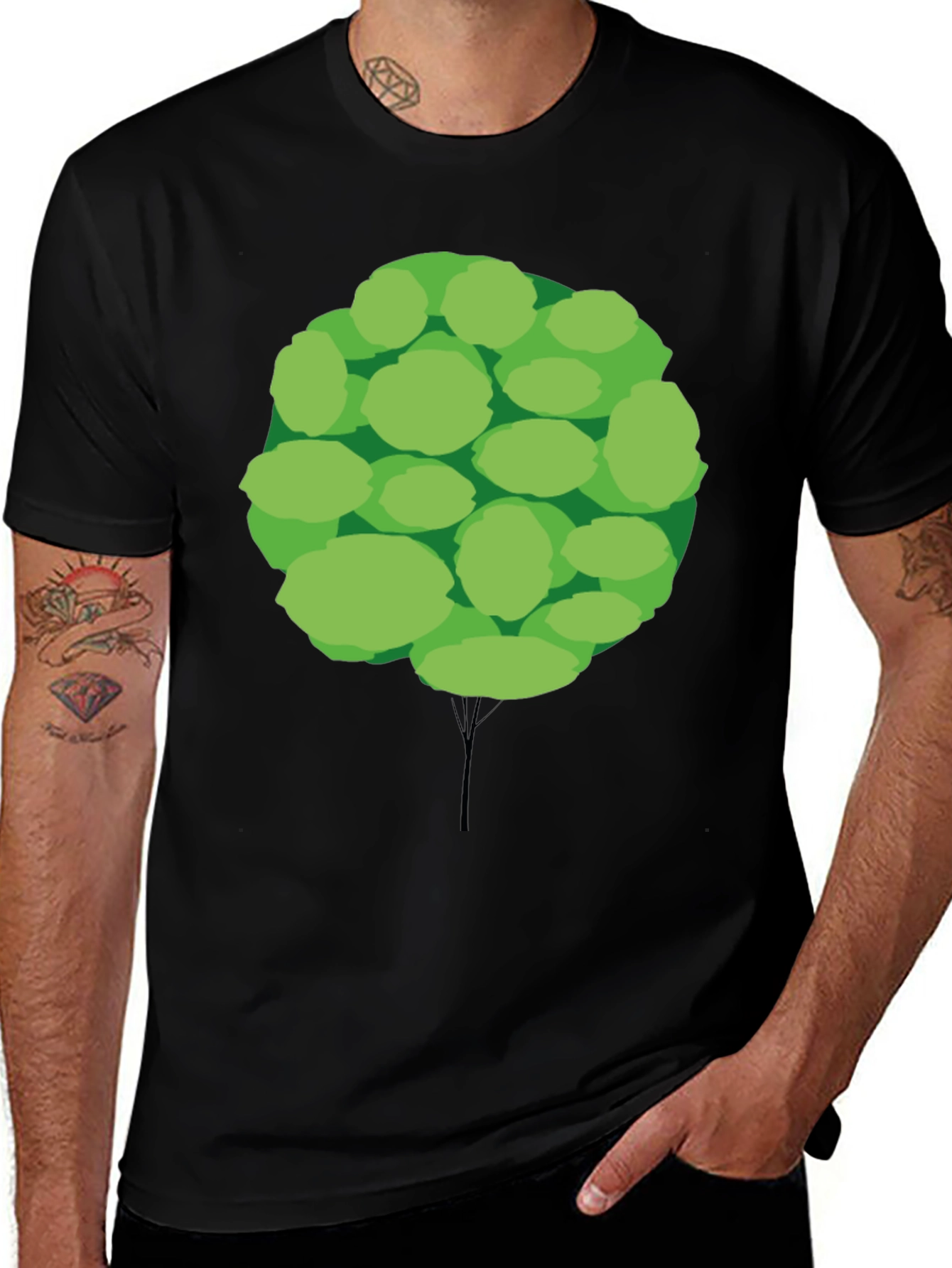 Funky Tree Graphic Tee - Unisex Black T-Shirt