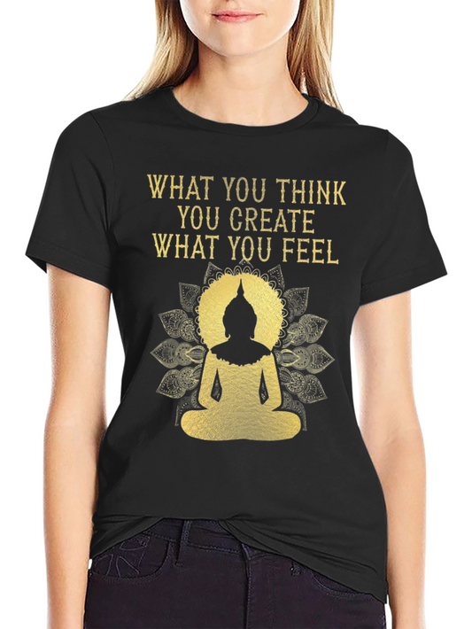 Inspirational Buddha Graphic Tee - Black