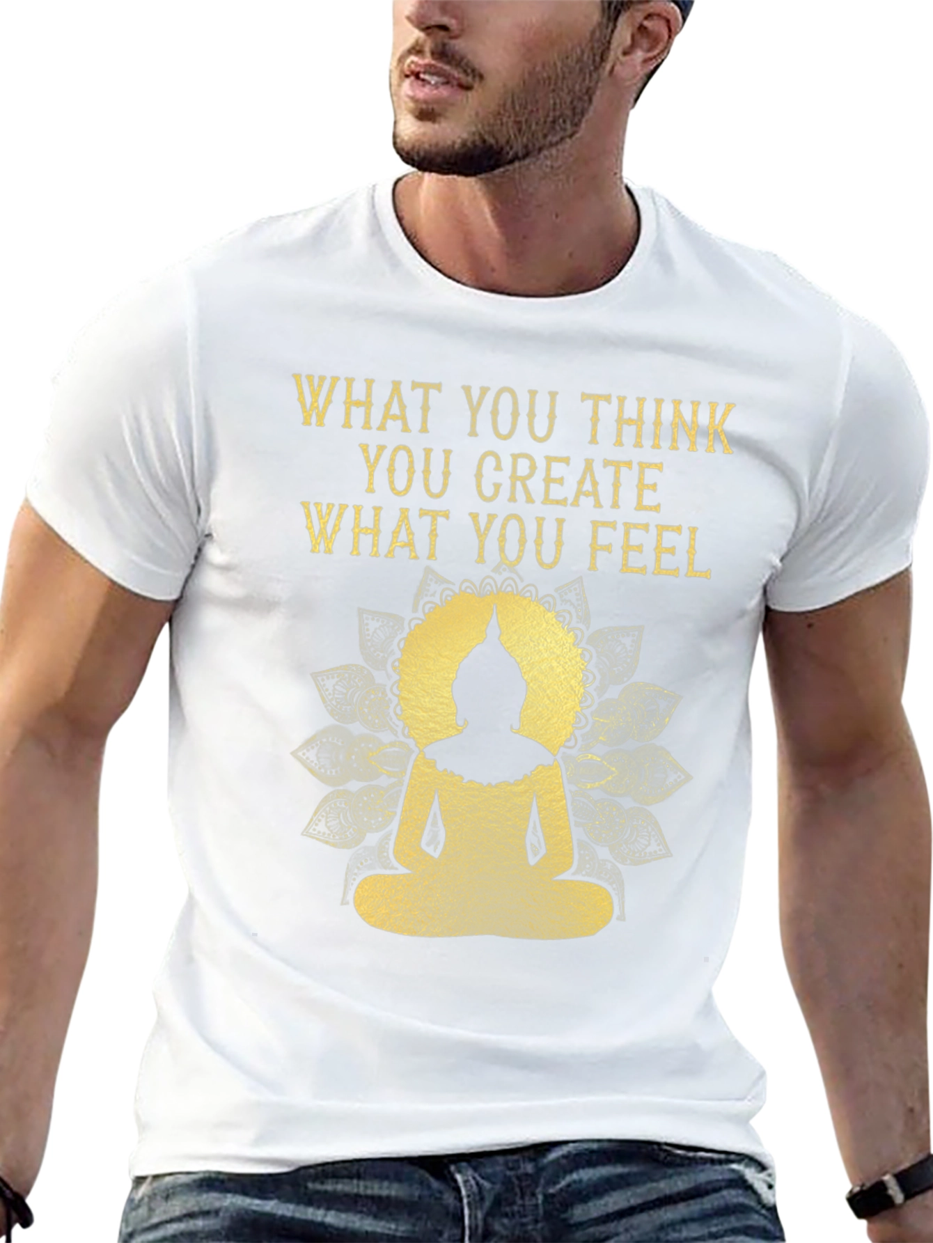 Inspirational Buddha Graphic Tee - Black