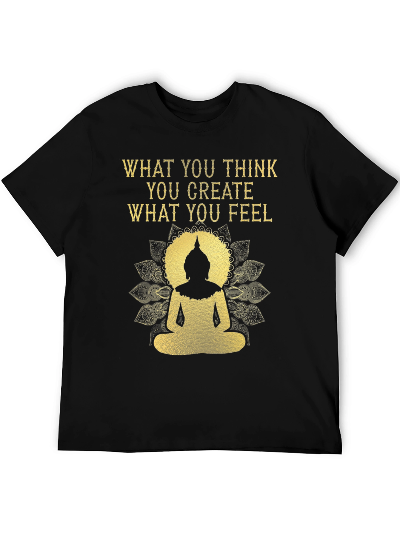 Inspirational Buddha Graphic Tee - Black