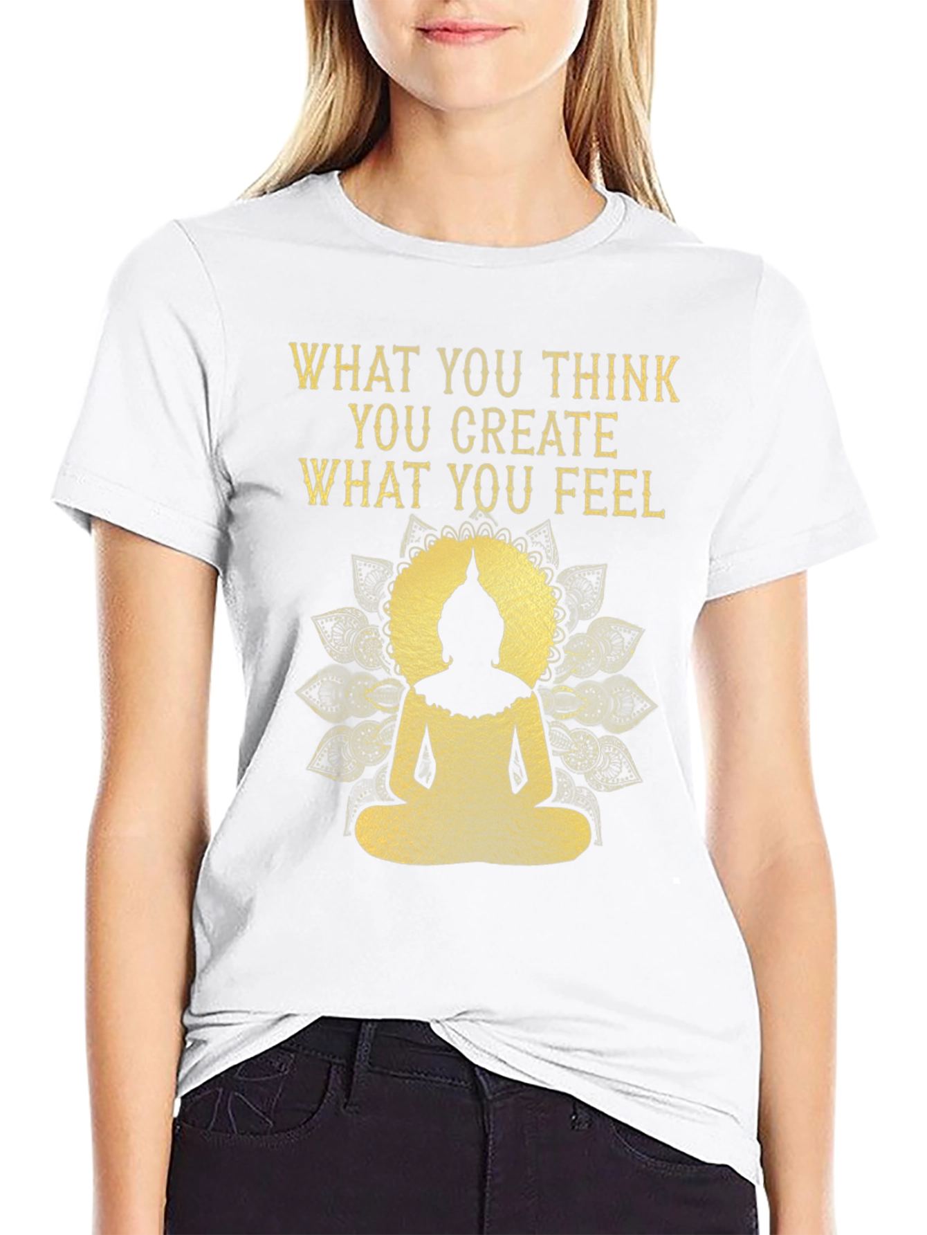 Inspirational Buddha Graphic Tee - Black