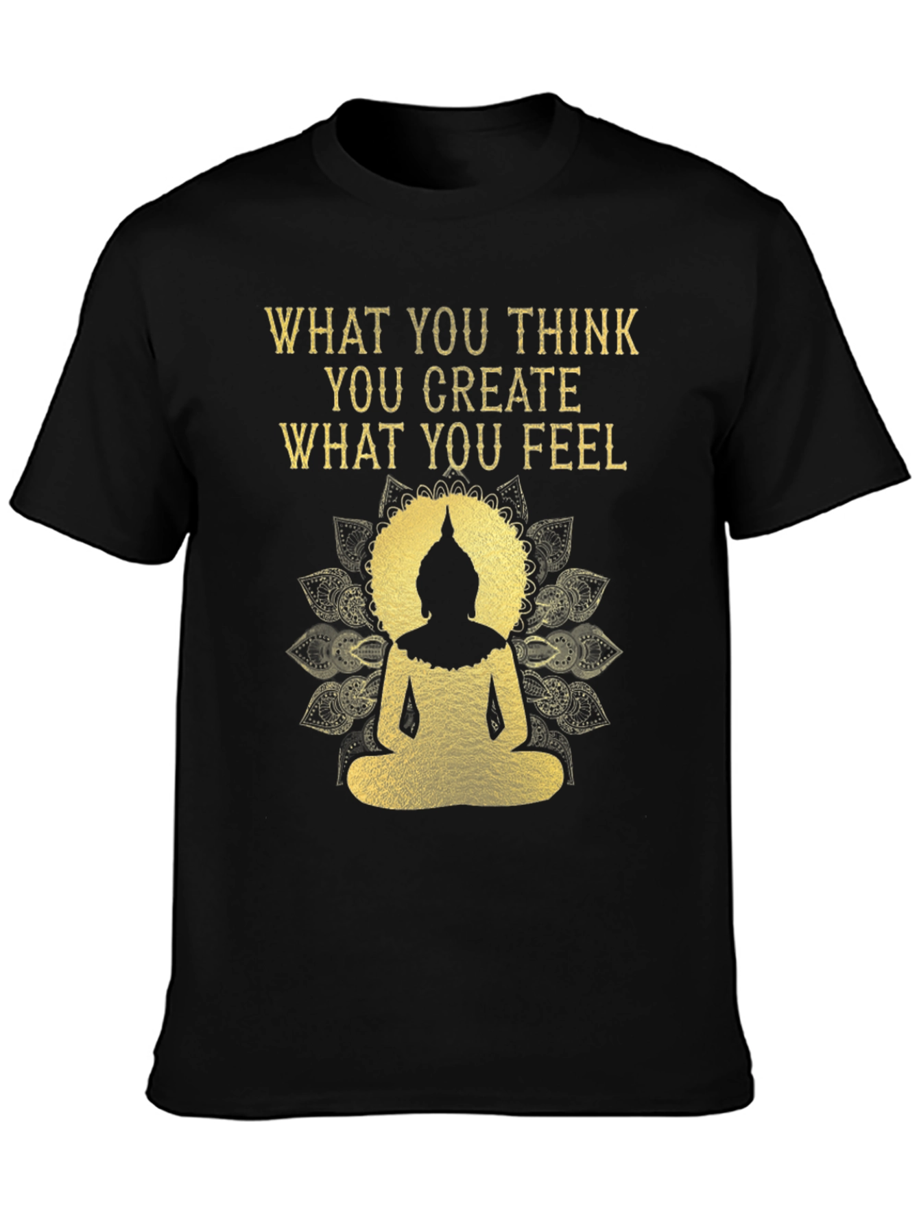 Inspirational Buddha Graphic Tee - Black