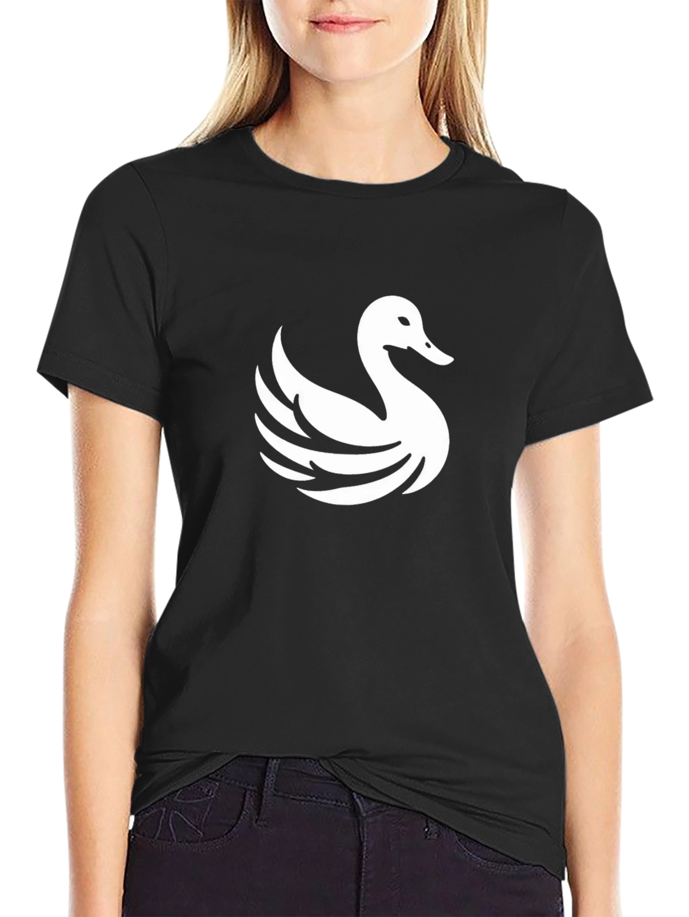 Swan Graphic Black T-Shirt