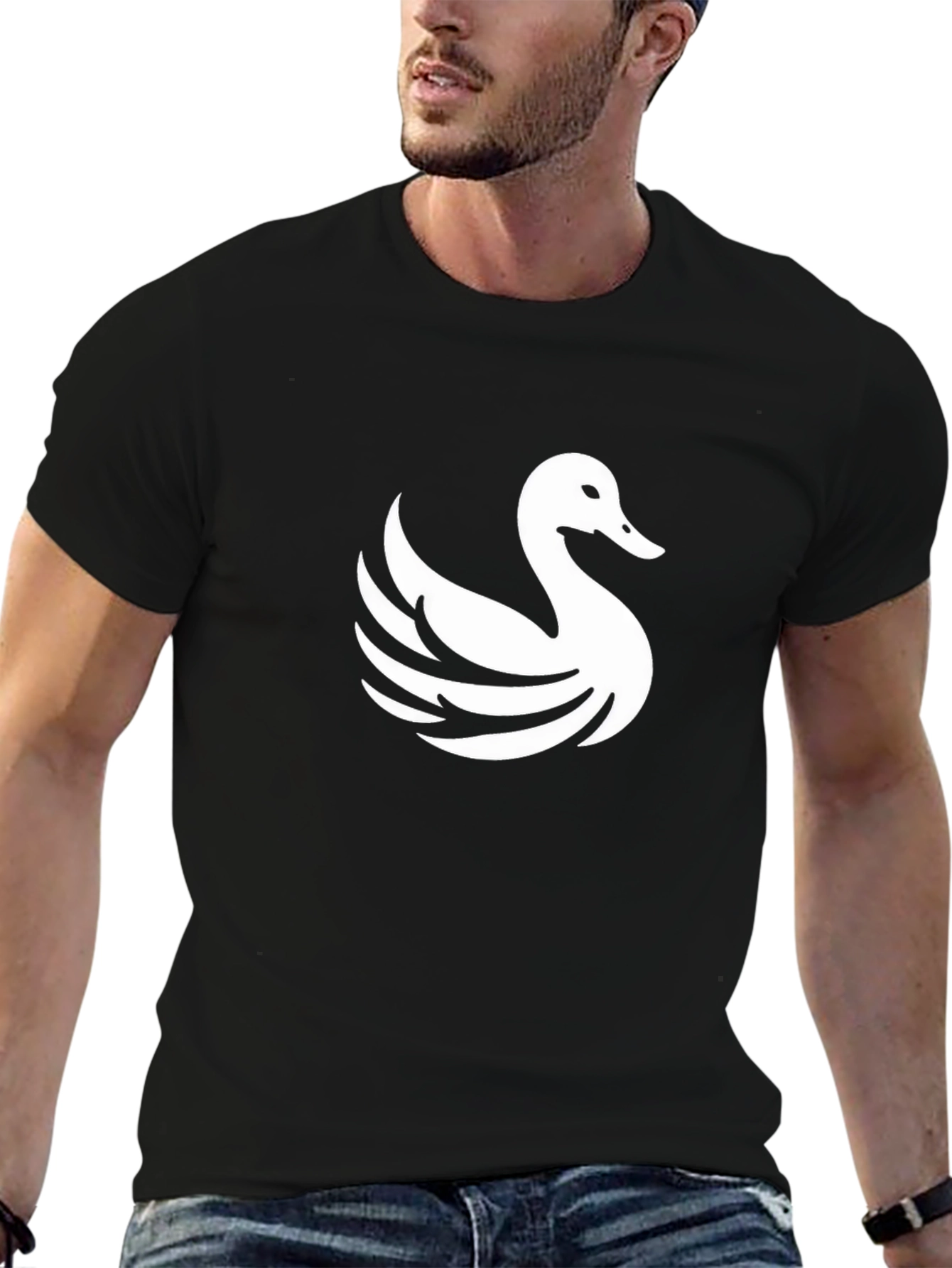 Swan Graphic Black T-Shirt