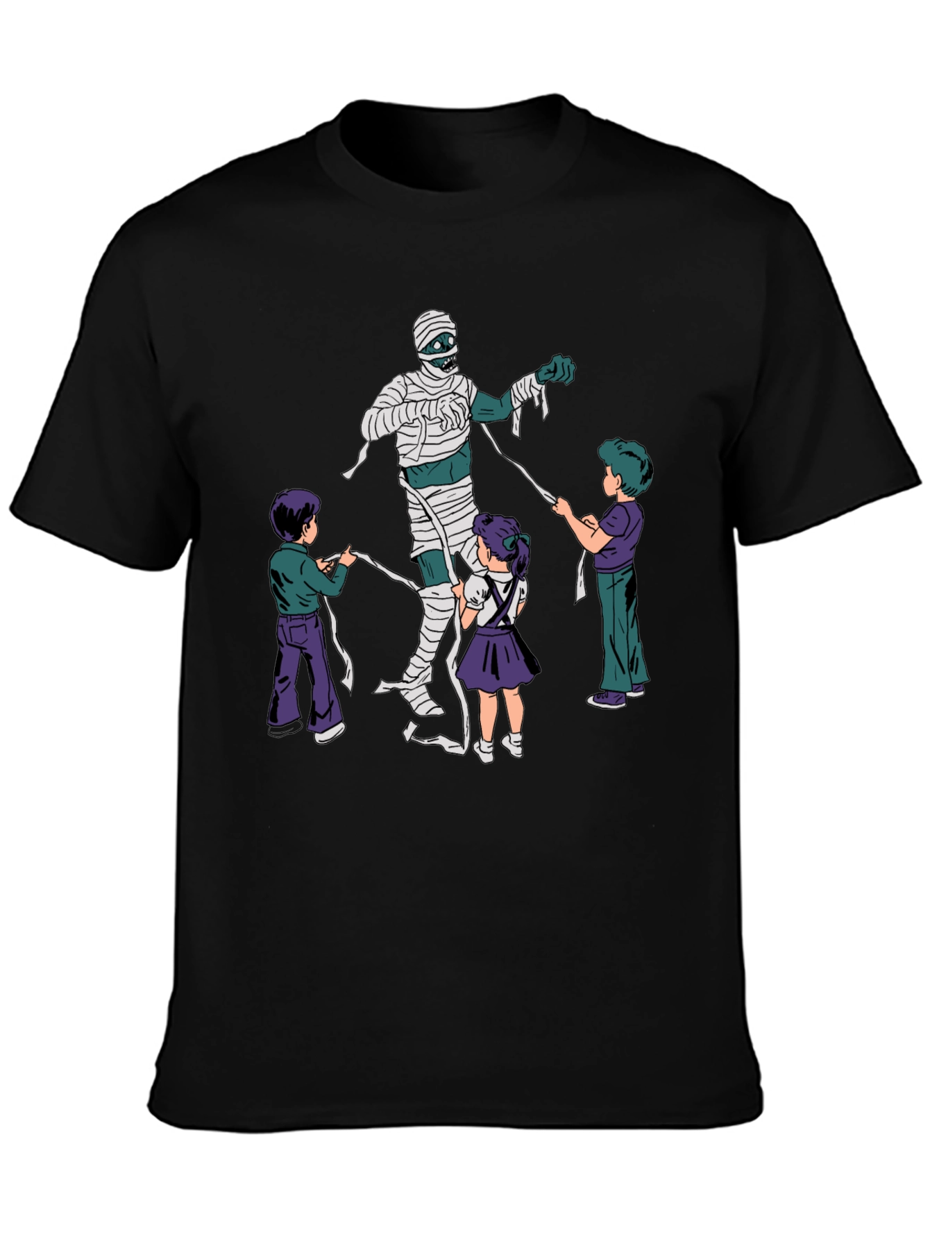 Mummy Wrap Graphic Tee - Fun Halloween T-Shirt