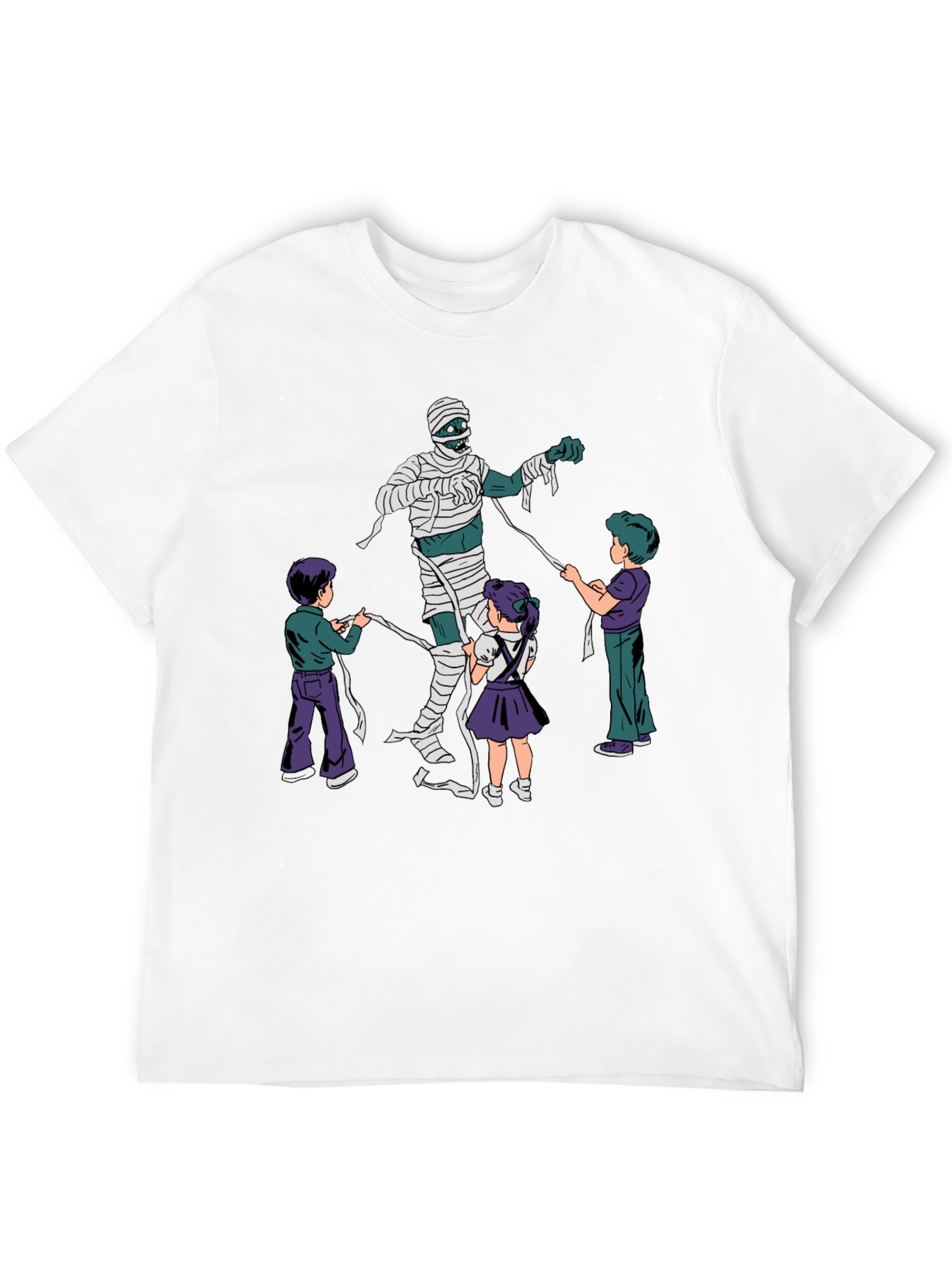 Mummy Wrap Graphic Tee - Fun Halloween T-Shirt