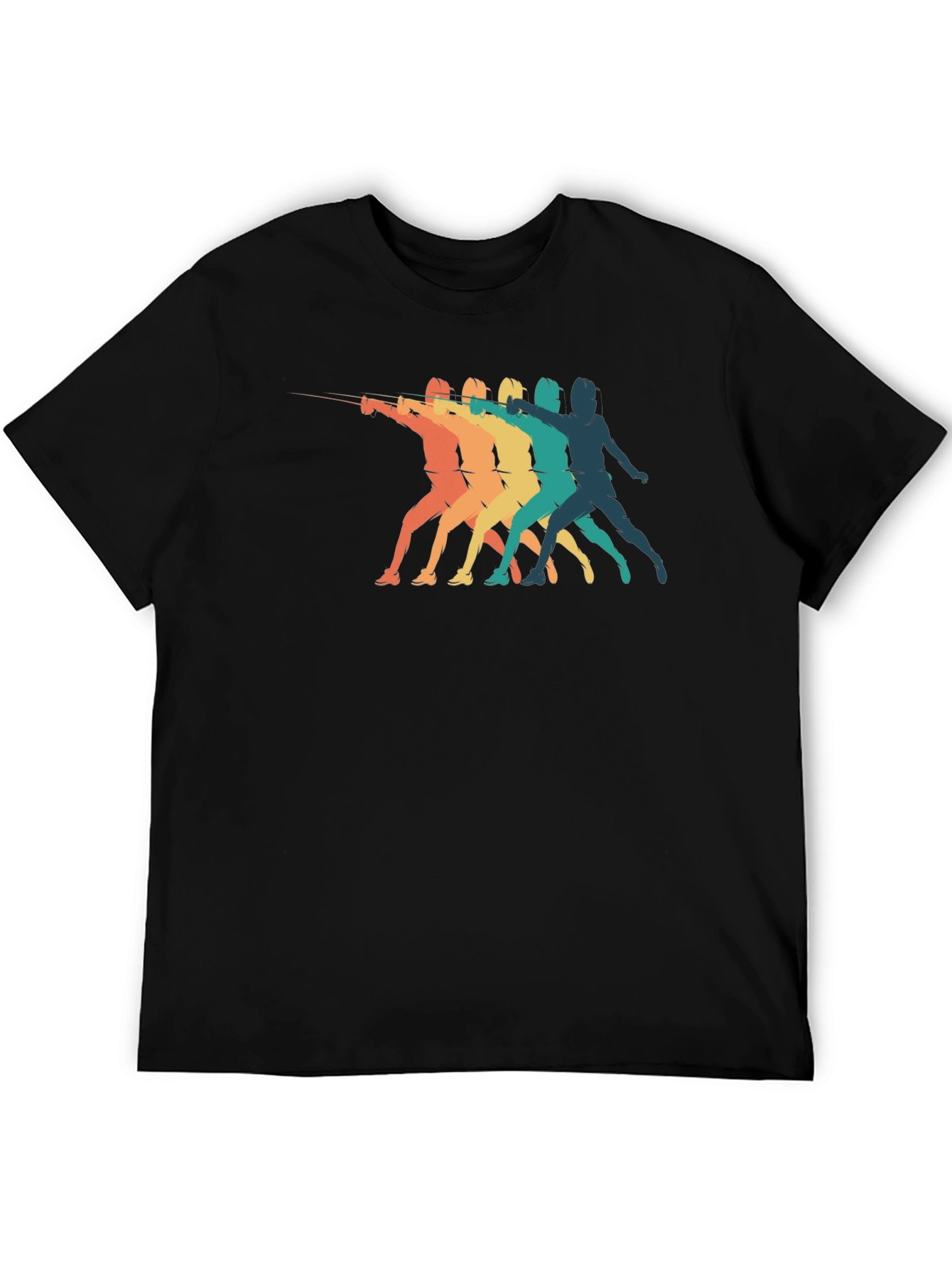 Retro Fencing Silhouette Graphic T-Shirt