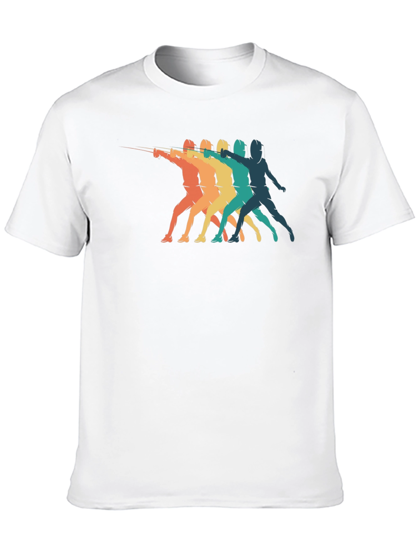 Retro Fencing Silhouette Graphic T-Shirt