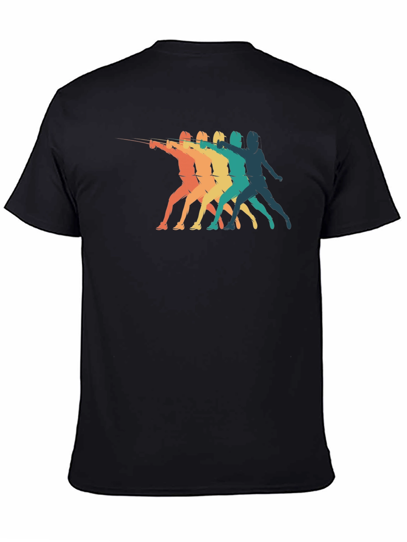 Retro Fencing Silhouette Graphic T-Shirt