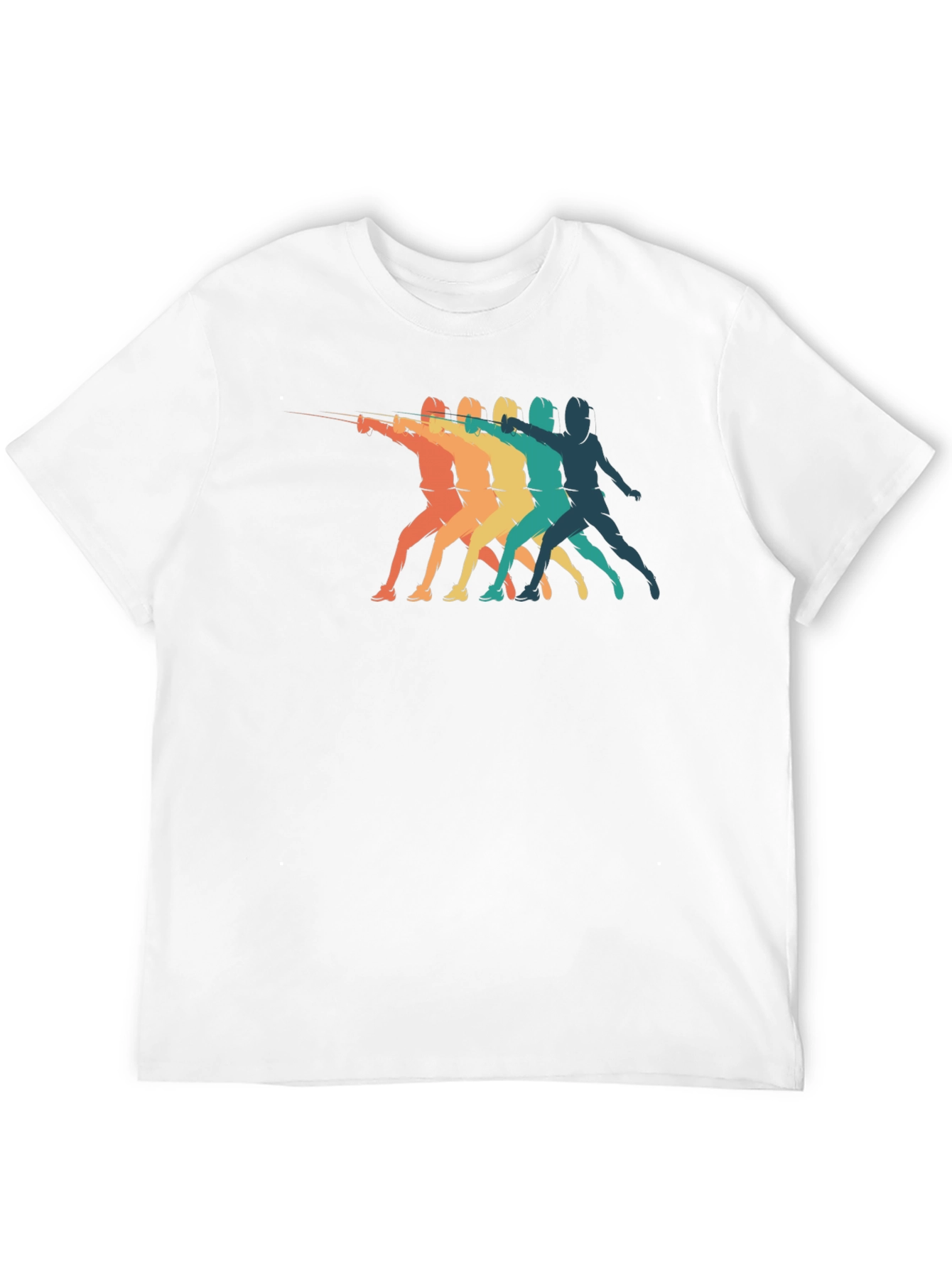 Retro Fencing Silhouette Graphic T-Shirt