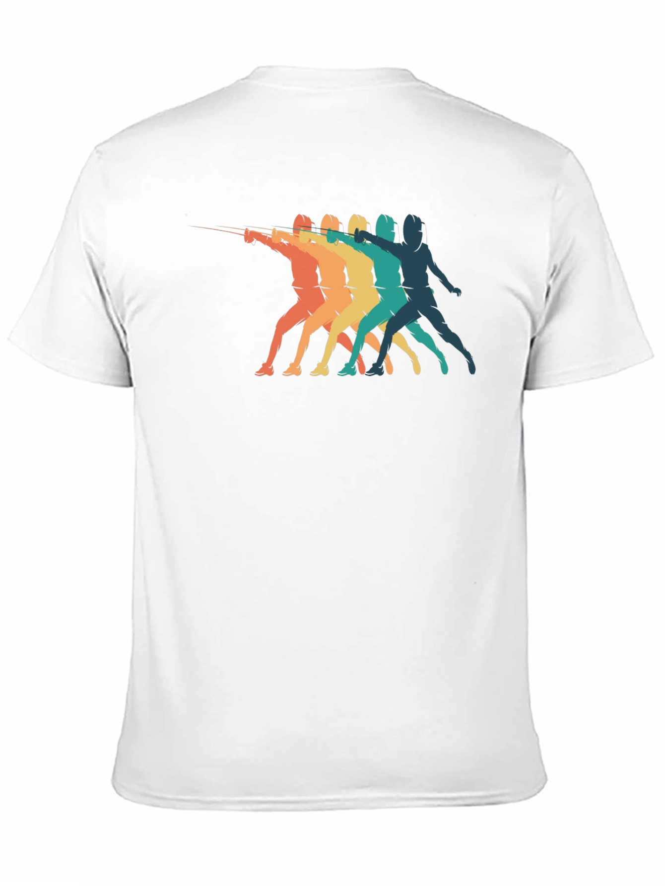 Retro Fencing Silhouette Graphic T-Shirt