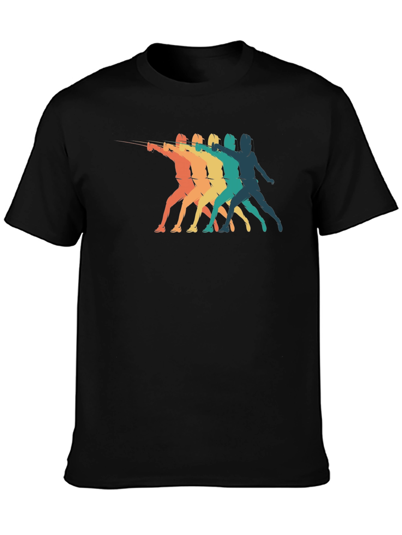 Retro Fencing Silhouette Graphic T-Shirt