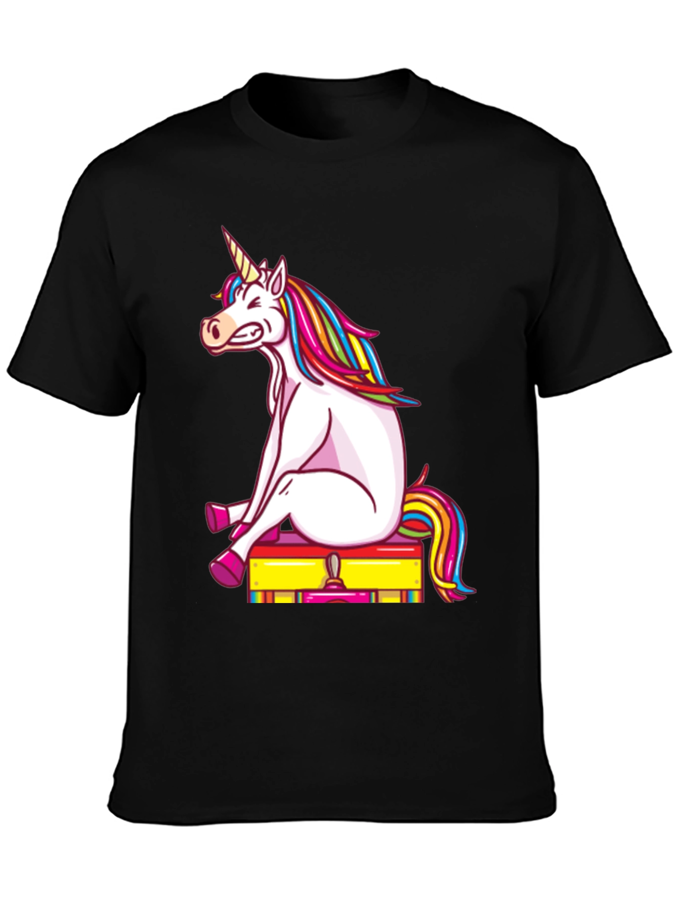 Unicorn on Luggage Funny Graphic Tee