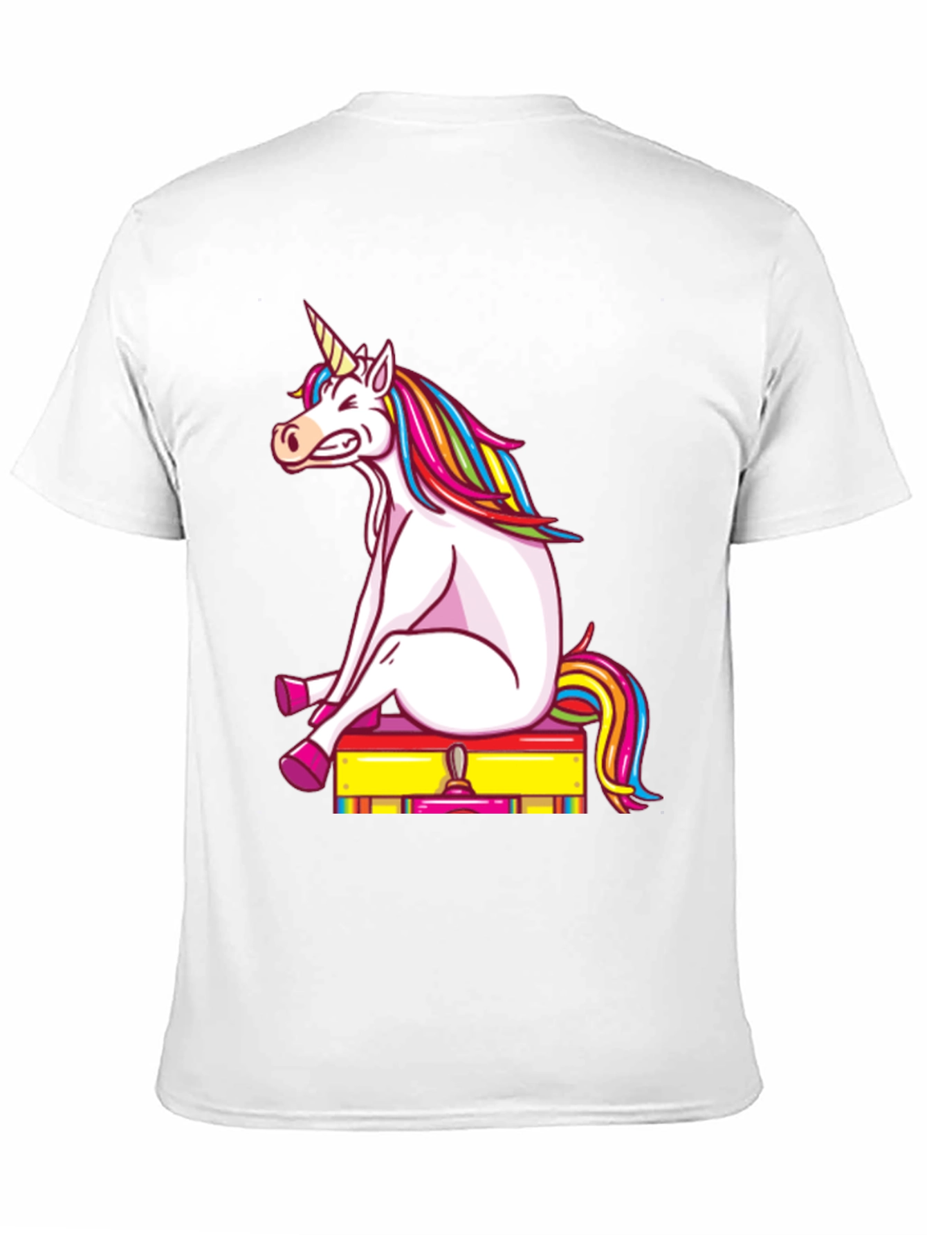 Unicorn on Luggage Funny Graphic Tee