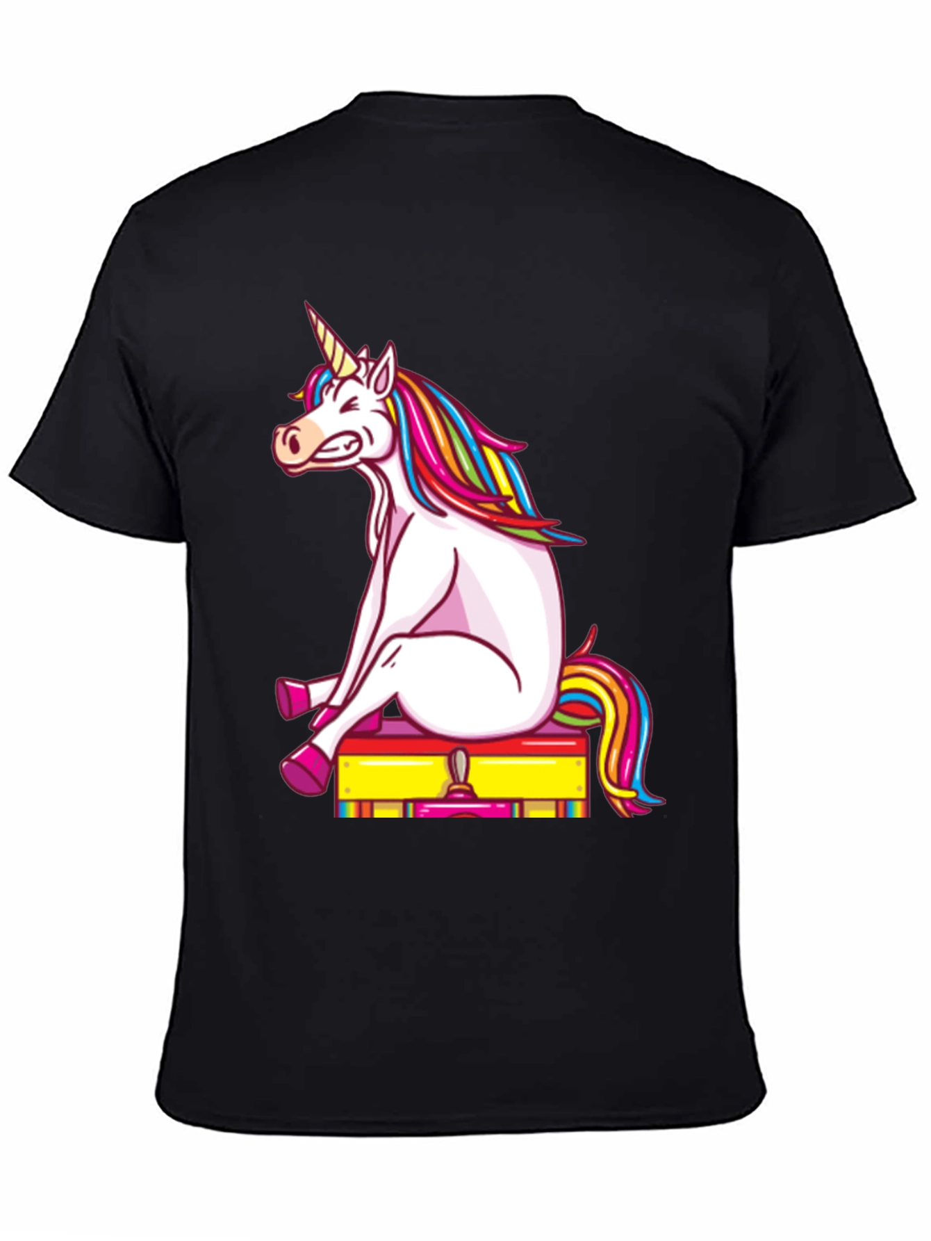 Unicorn on Luggage Funny Graphic Tee