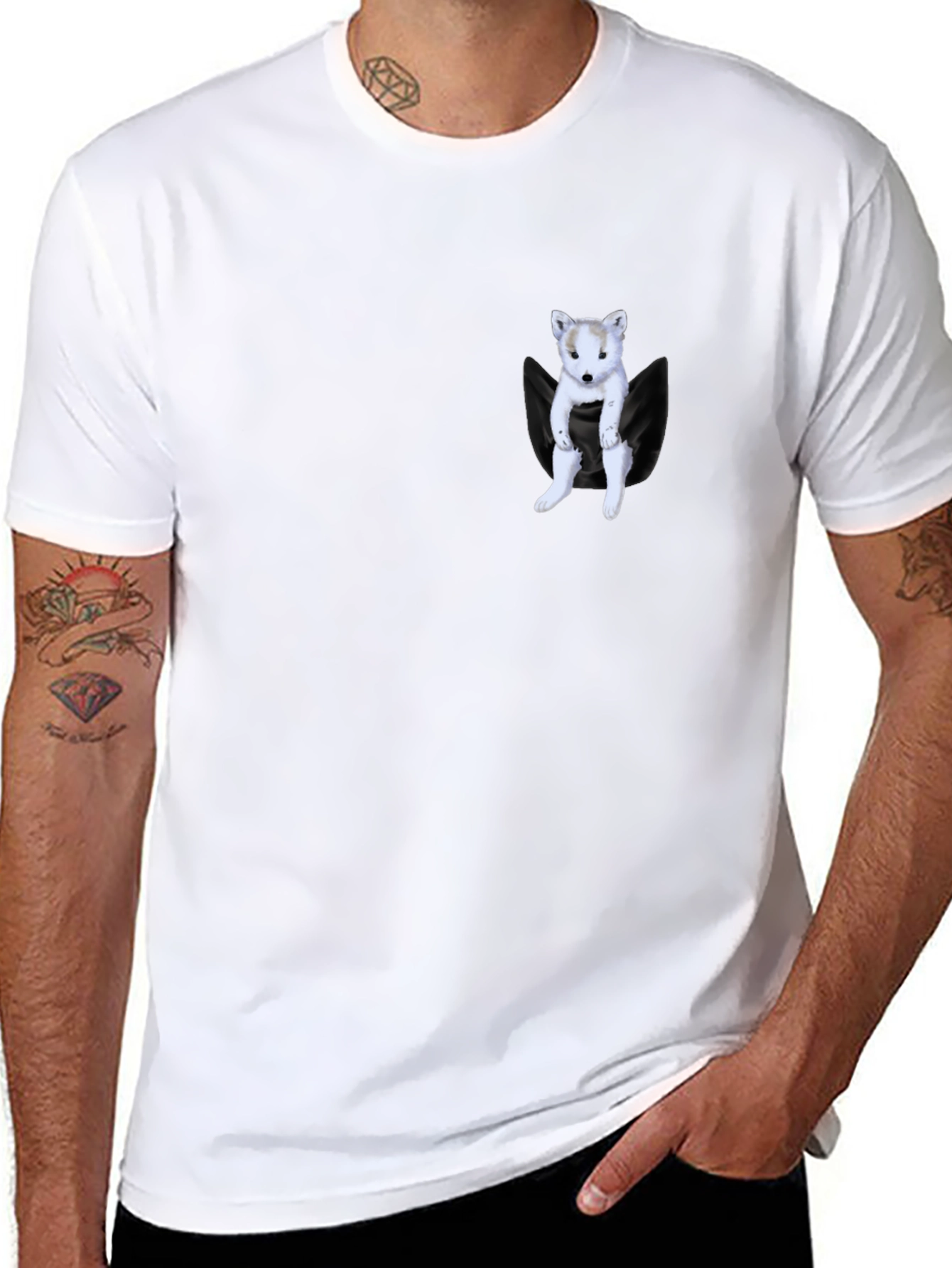 Pocket Puppy Black T-Shirt
