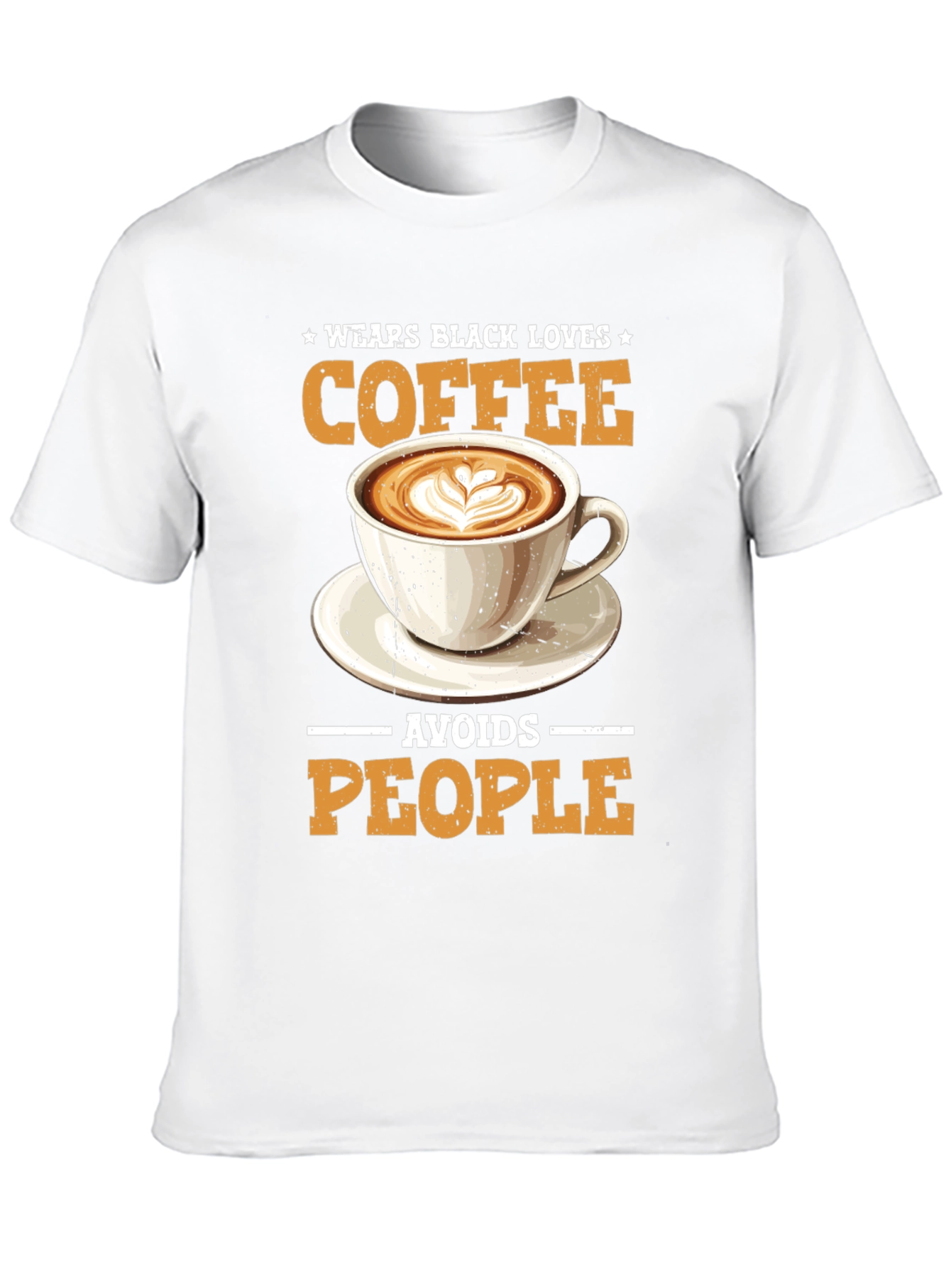 Wear Black Loves Coffee Avoids People T-Shirt