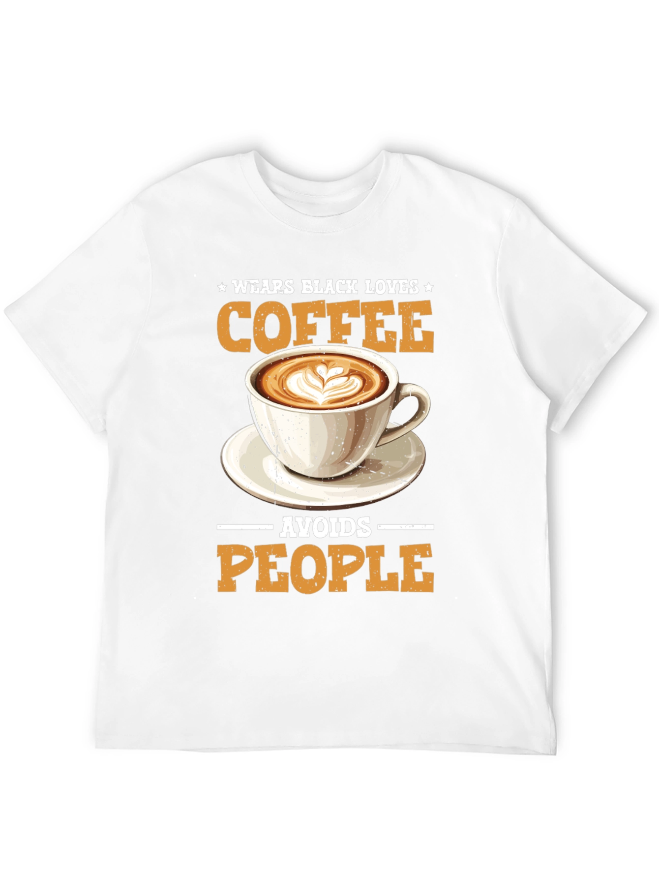 Wear Black Loves Coffee Avoids People T-Shirt