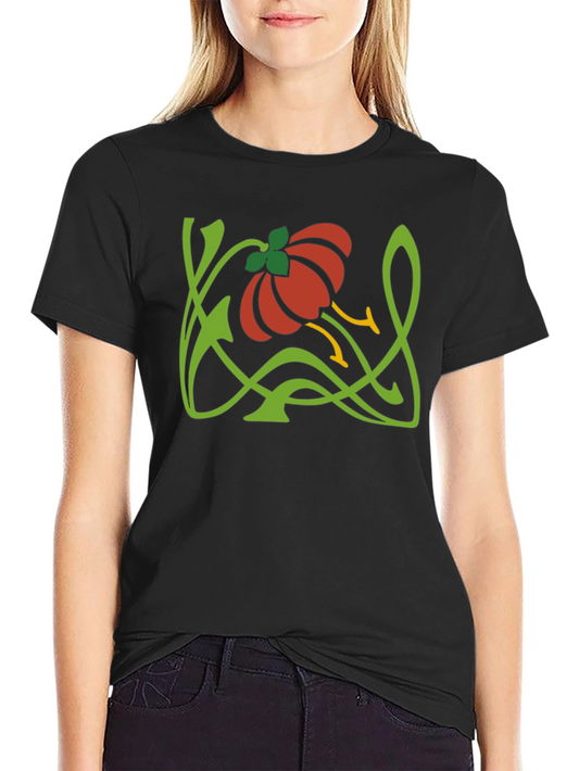 Art Nouveau Floral T-Shirt - Stylish Design