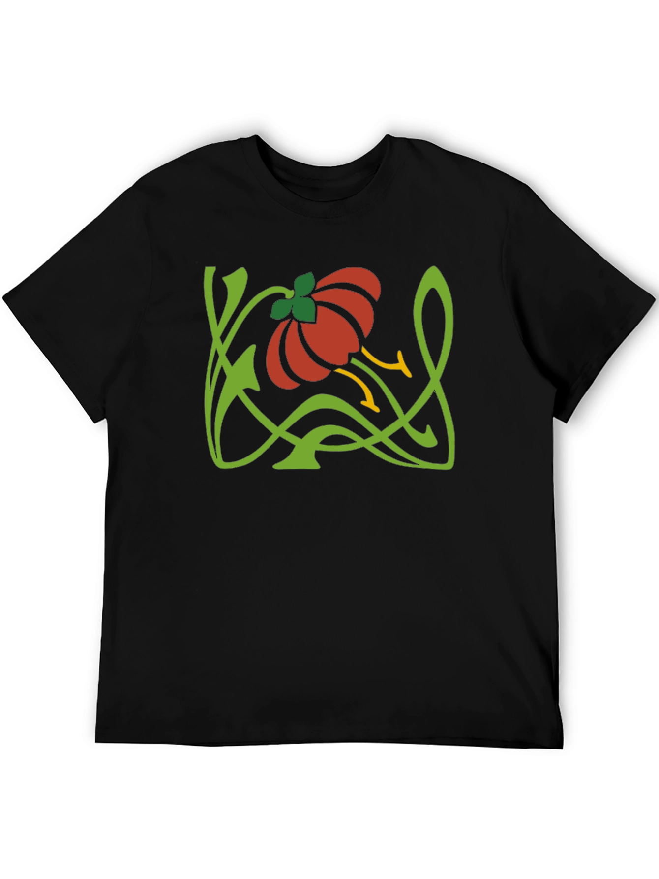 Art Nouveau Floral T-Shirt - Stylish Design