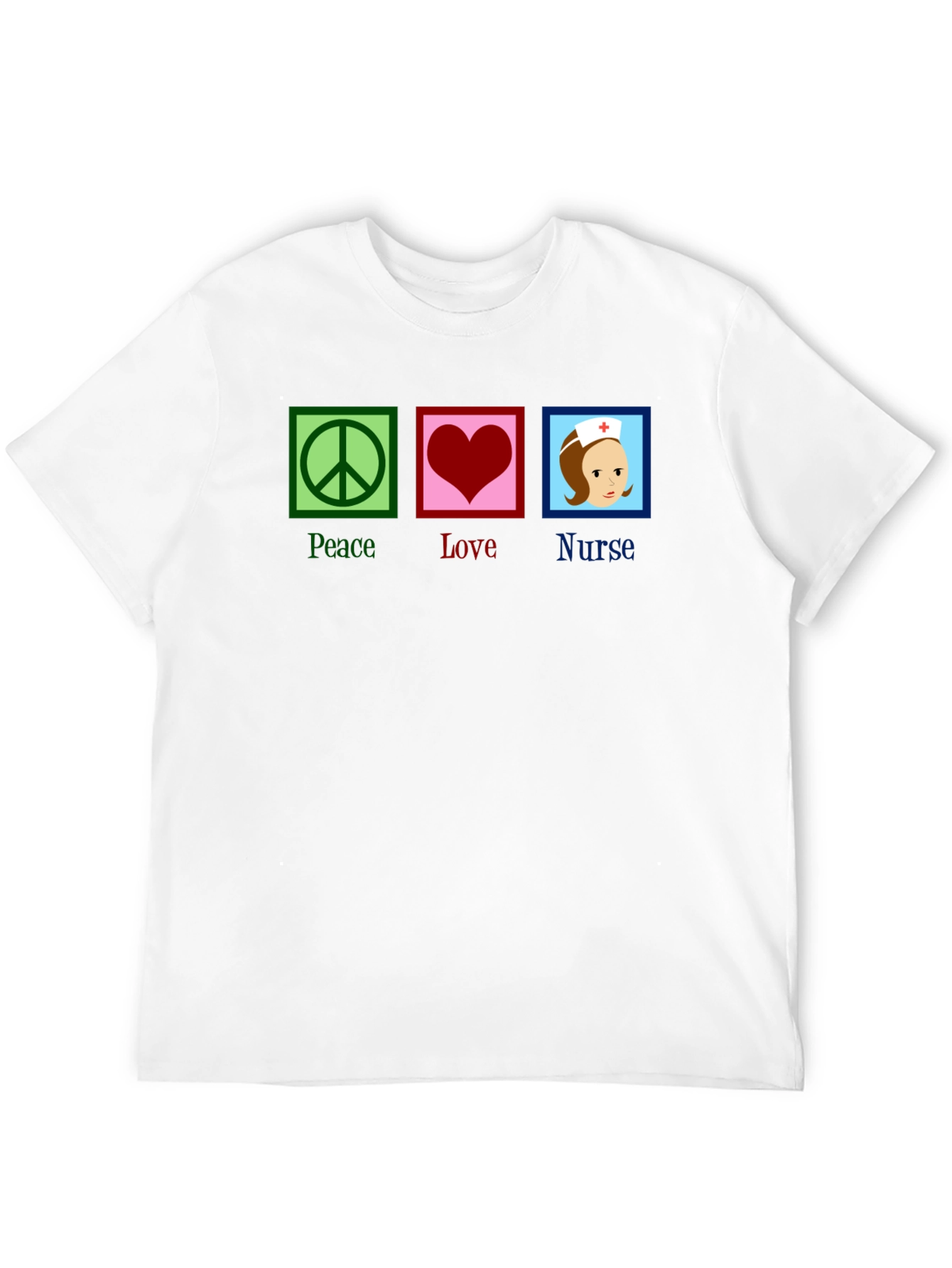 Peace Love Nurse T-Shirt - Black Cotton Tee