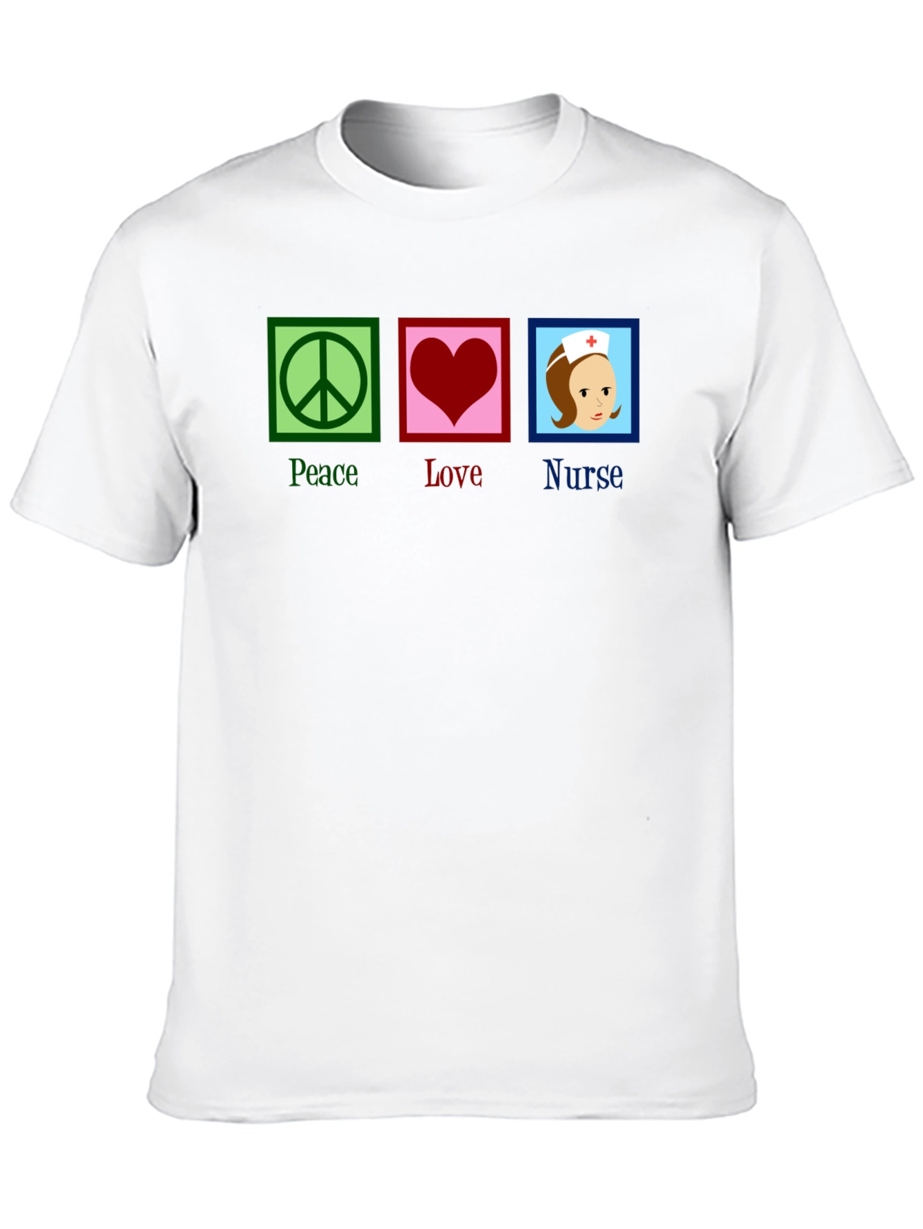 Peace Love Nurse T-Shirt - Black Cotton Tee