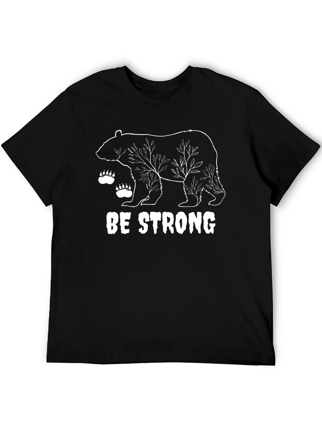 Be Strong Bear Graphic Tee - Black Unisex T-Shirt