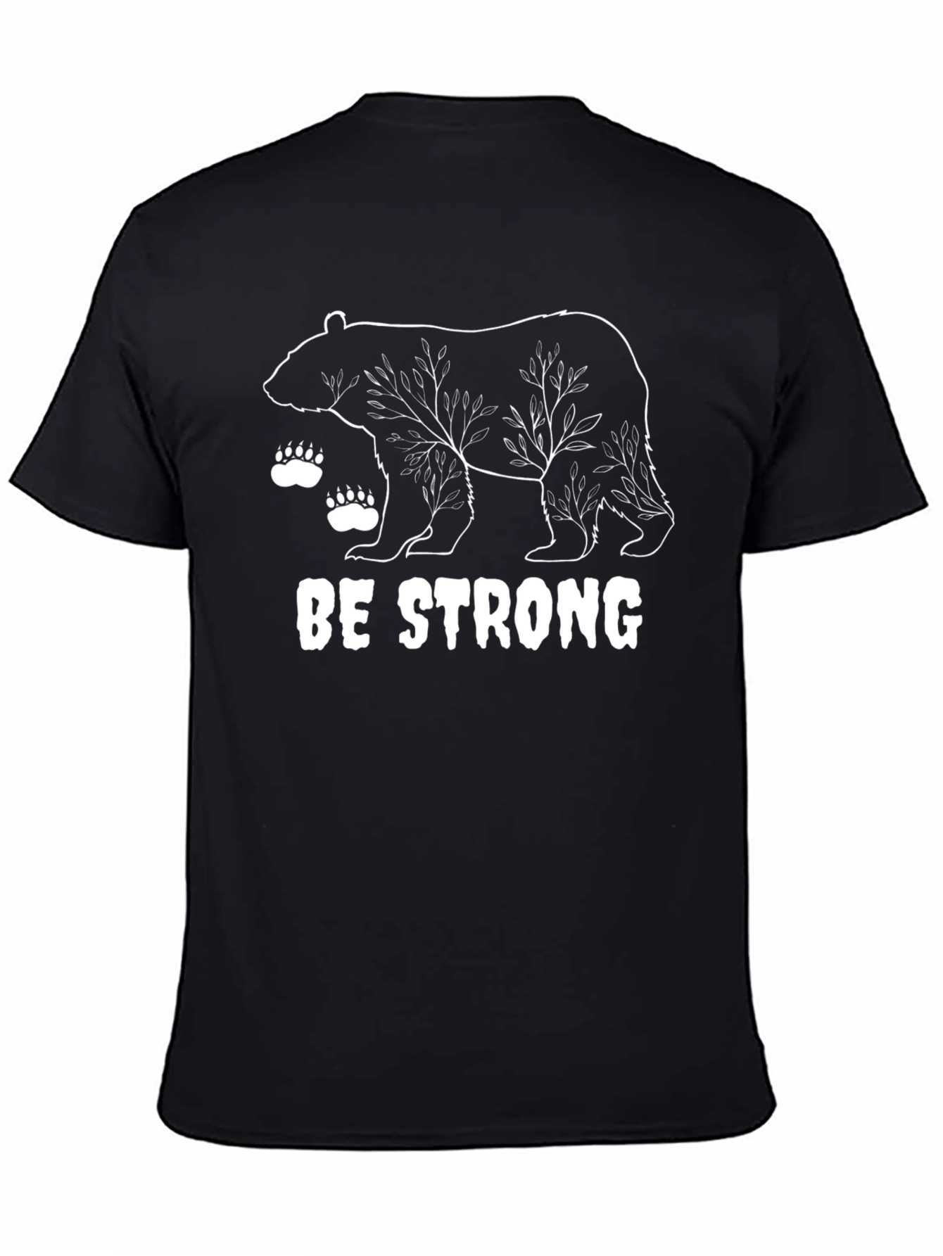 Be Strong Bear Graphic Tee - Black Unisex T-Shirt