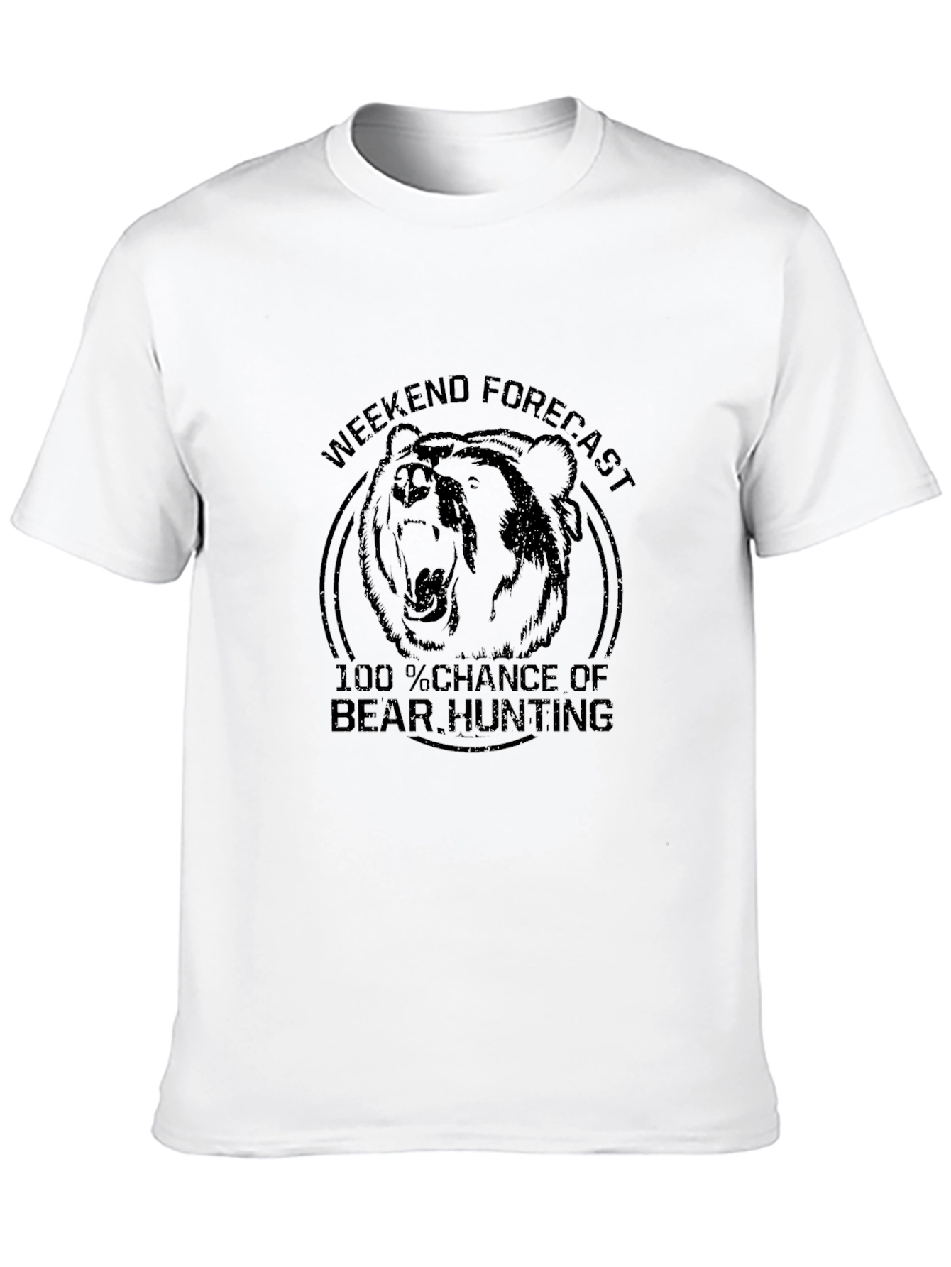 Bear Hunting Weekend Forecast Black T-Shirt