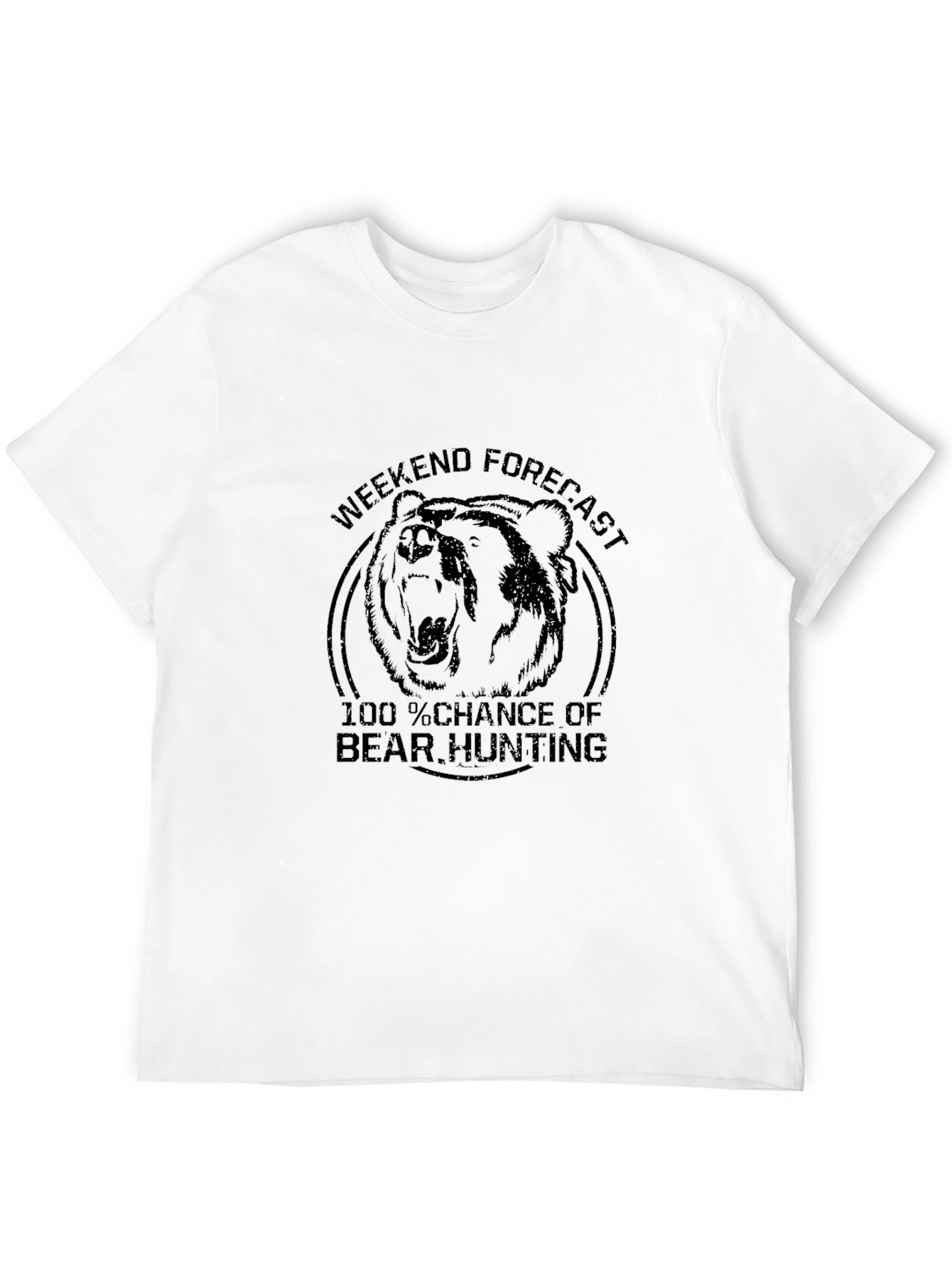 Bear Hunting Weekend Forecast Black T-Shirt