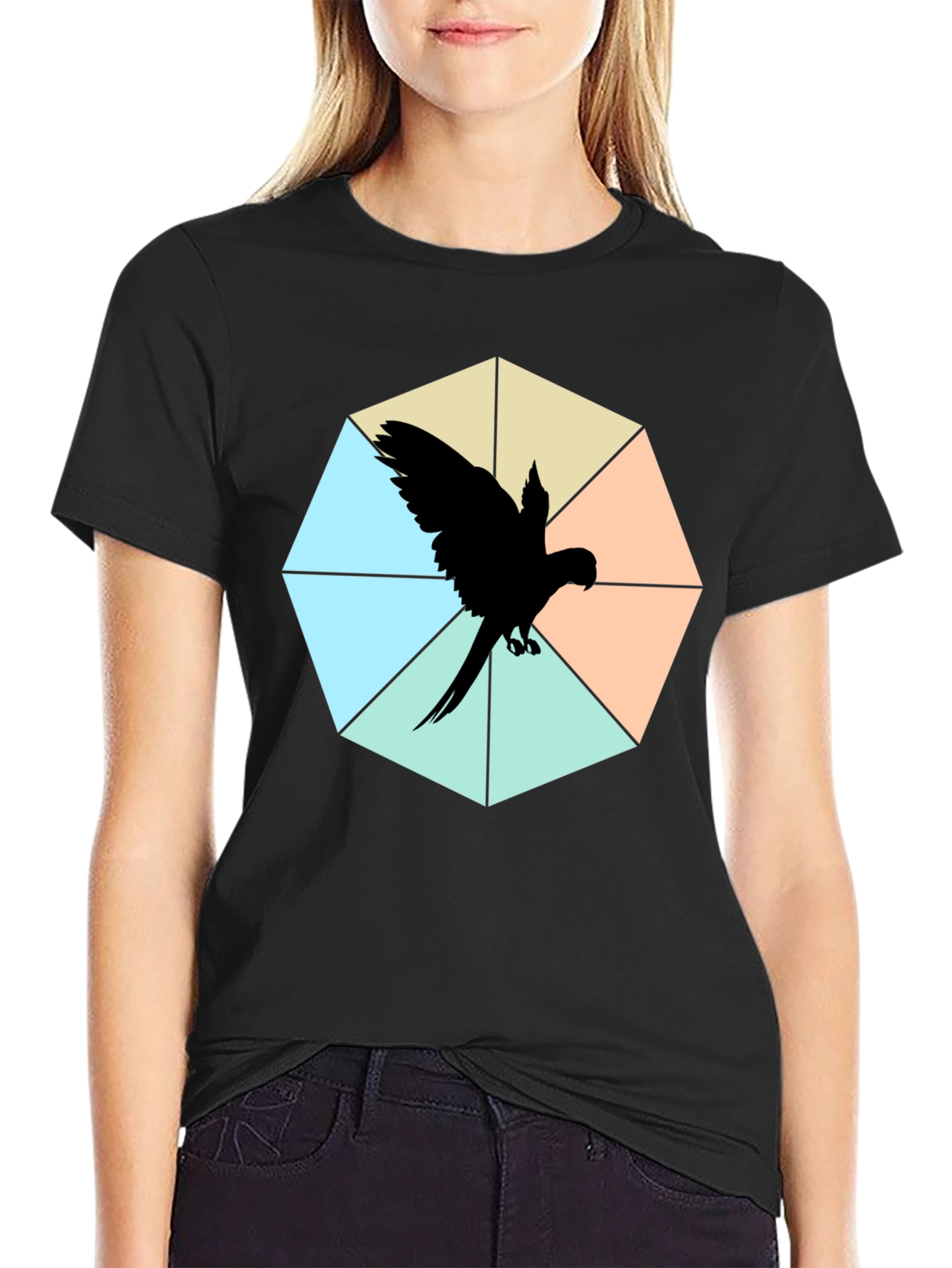 Geometric Parrot Graphic Tee - Unique Design!