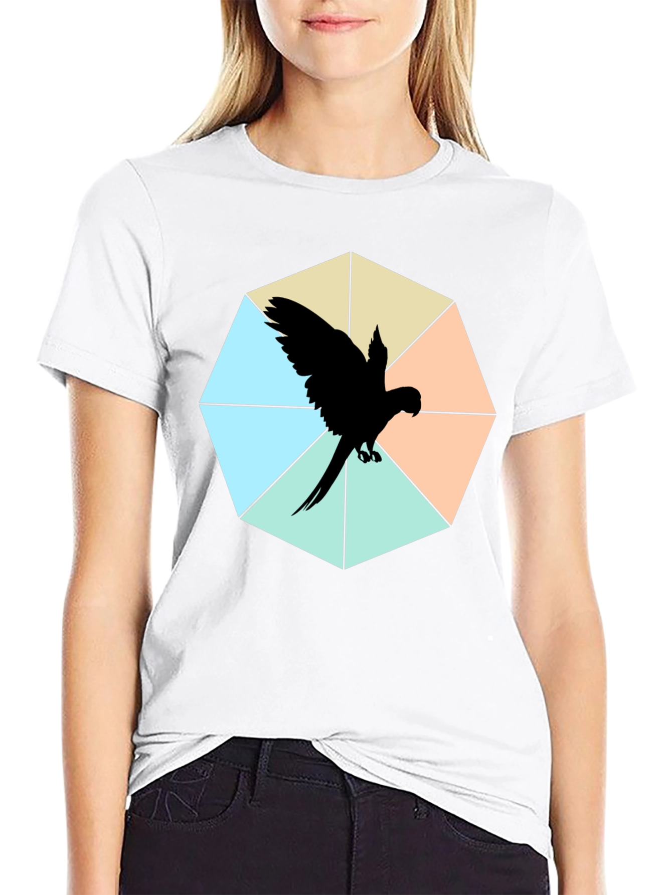 Geometric Parrot Graphic Tee - Unique Design!