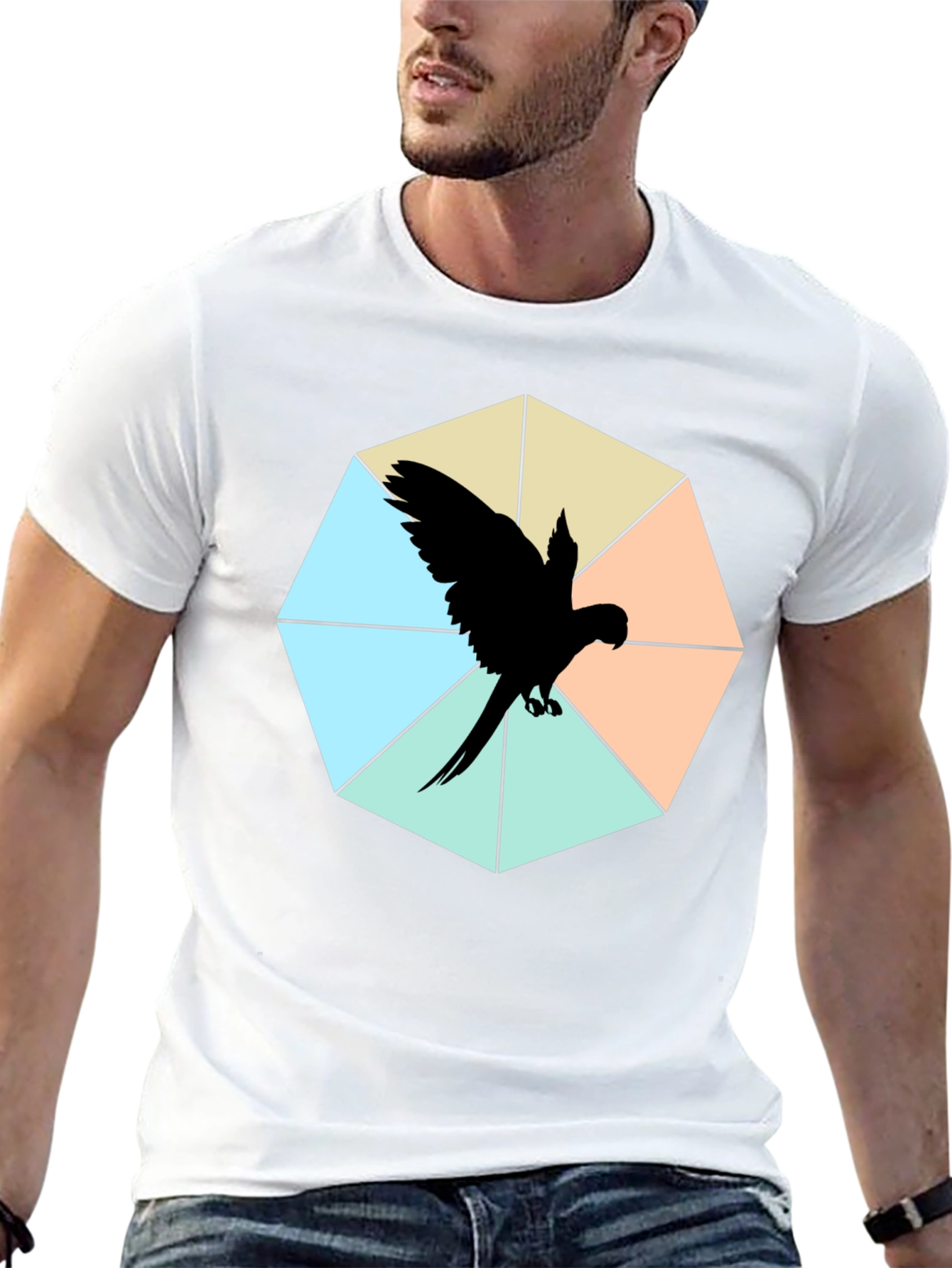 Geometric Parrot Graphic Tee - Unique Design!