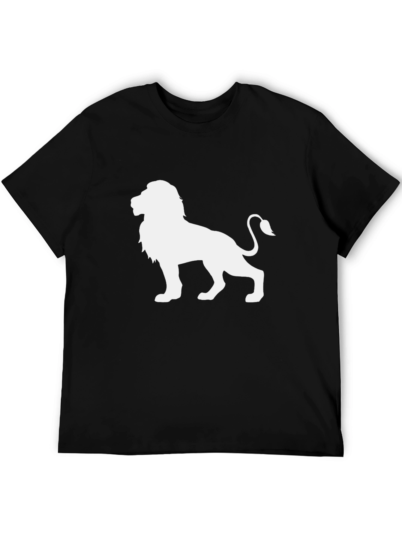 Lion Graphic Black T-Shirt - Mens Crew Neck Tee