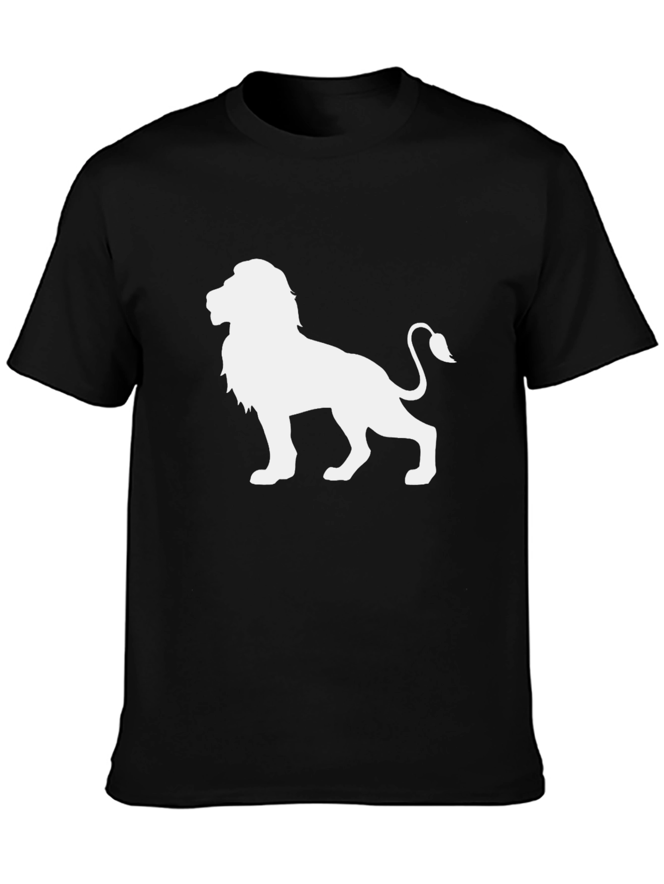 Lion Graphic Black T-Shirt - Mens Crew Neck Tee