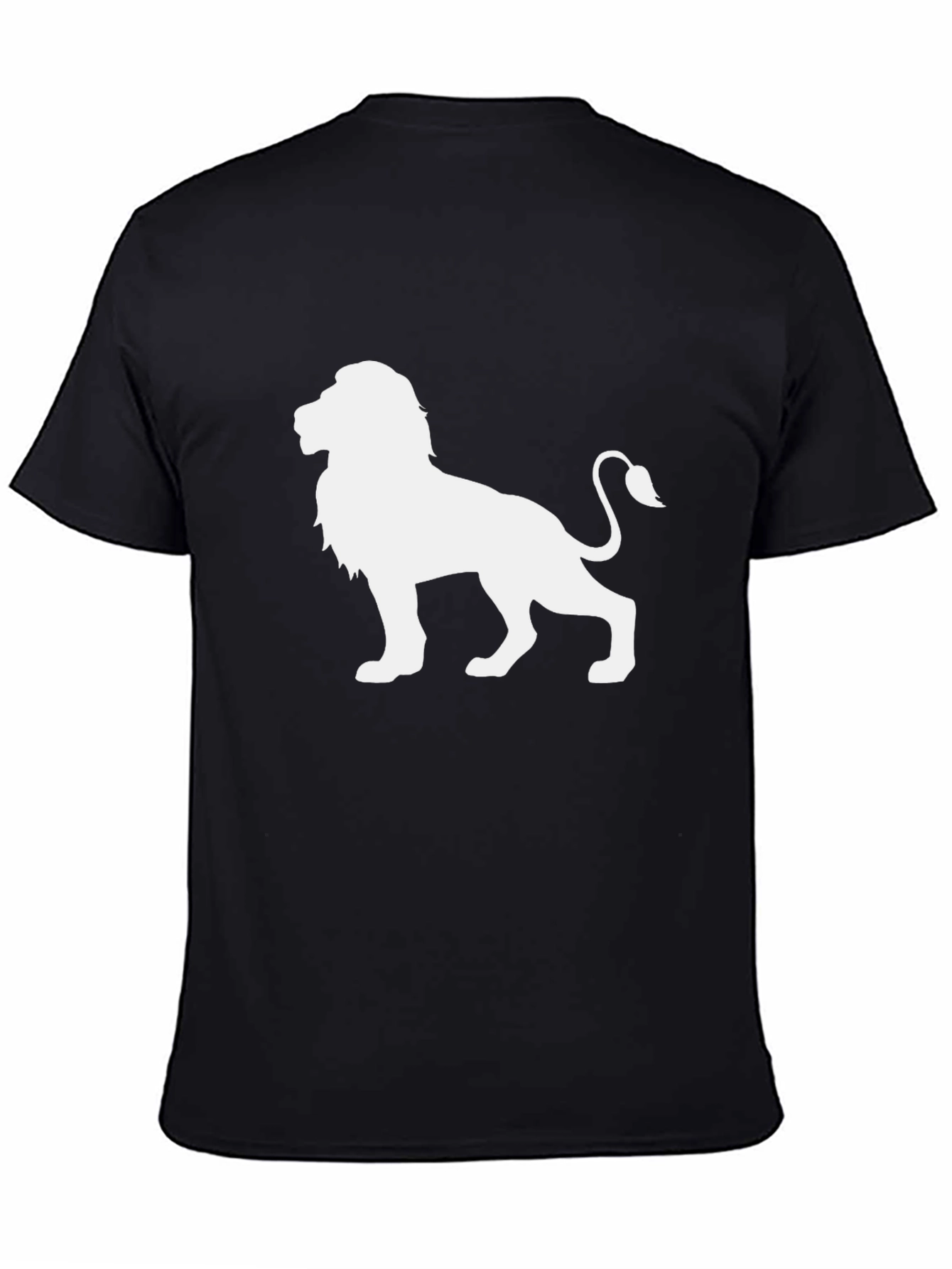 Lion Graphic Black T-Shirt - Mens Crew Neck Tee