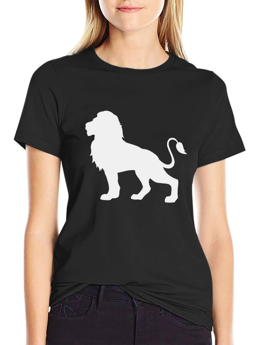 Lion Graphic Black T-Shirt - Mens Crew Neck Tee