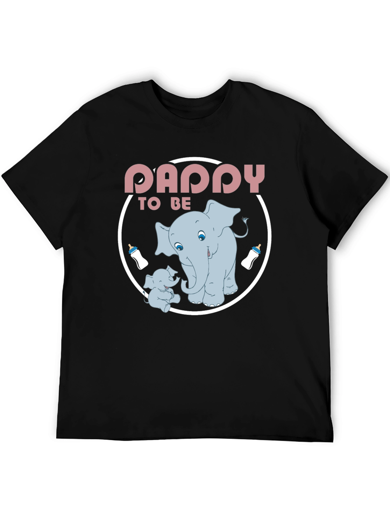 Daddy To Be Elephant Graphic Tee - Black