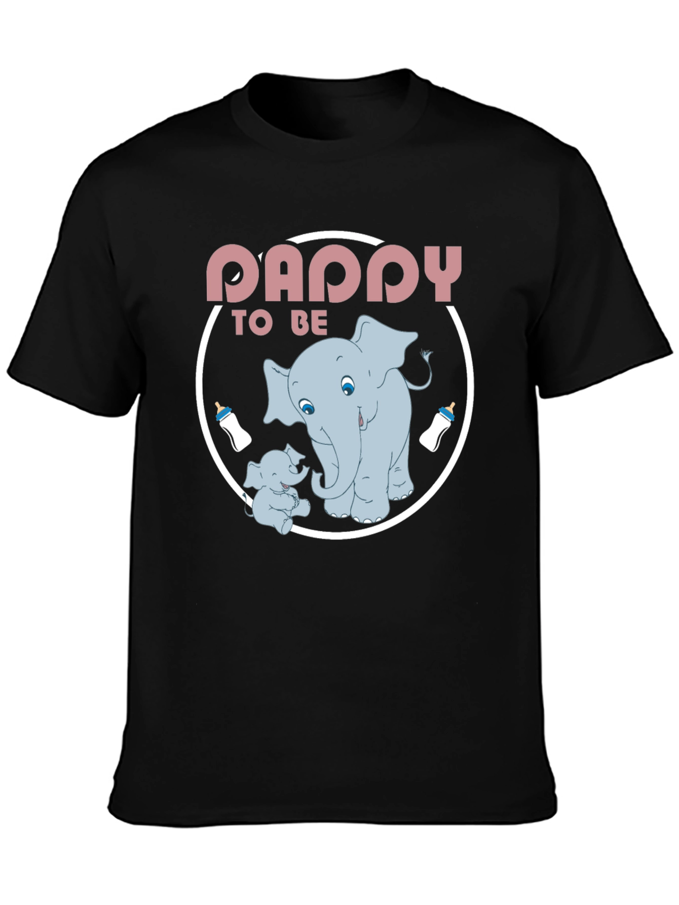 Daddy To Be Elephant Graphic Tee - Black