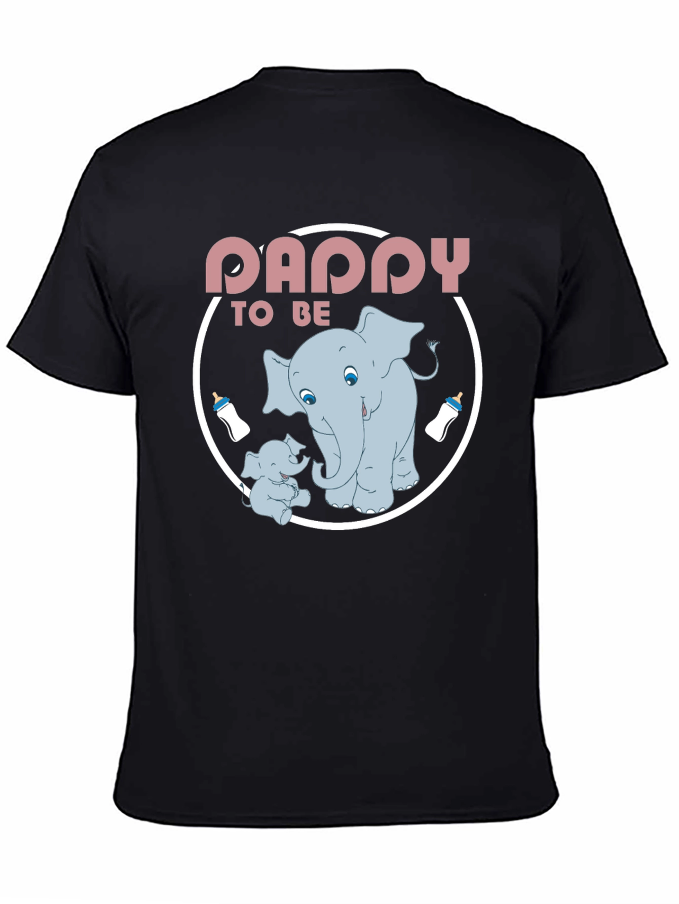 Daddy To Be Elephant Graphic Tee - Black