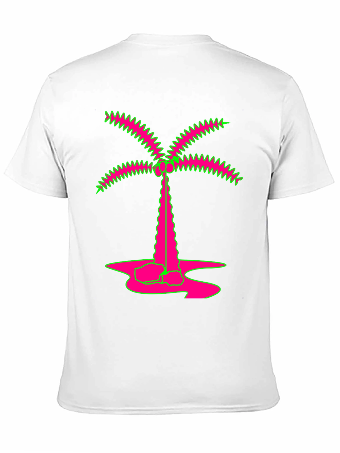 Vibrant Neon Palm Tree Graphic Tee