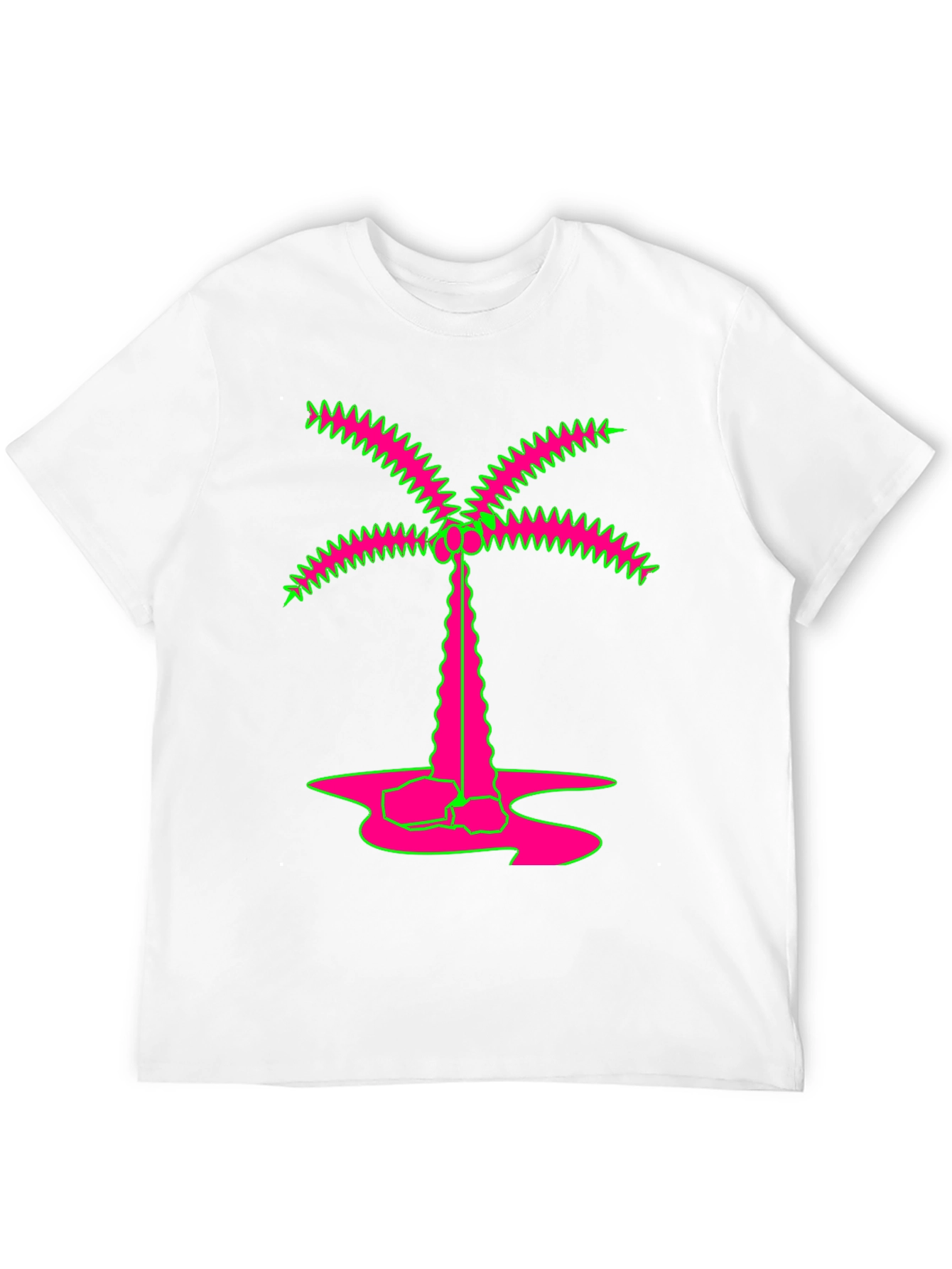 Vibrant Neon Palm Tree Graphic Tee