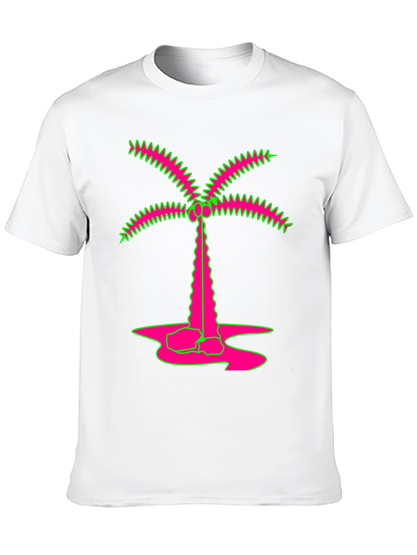 Vibrant Neon Palm Tree Graphic Tee