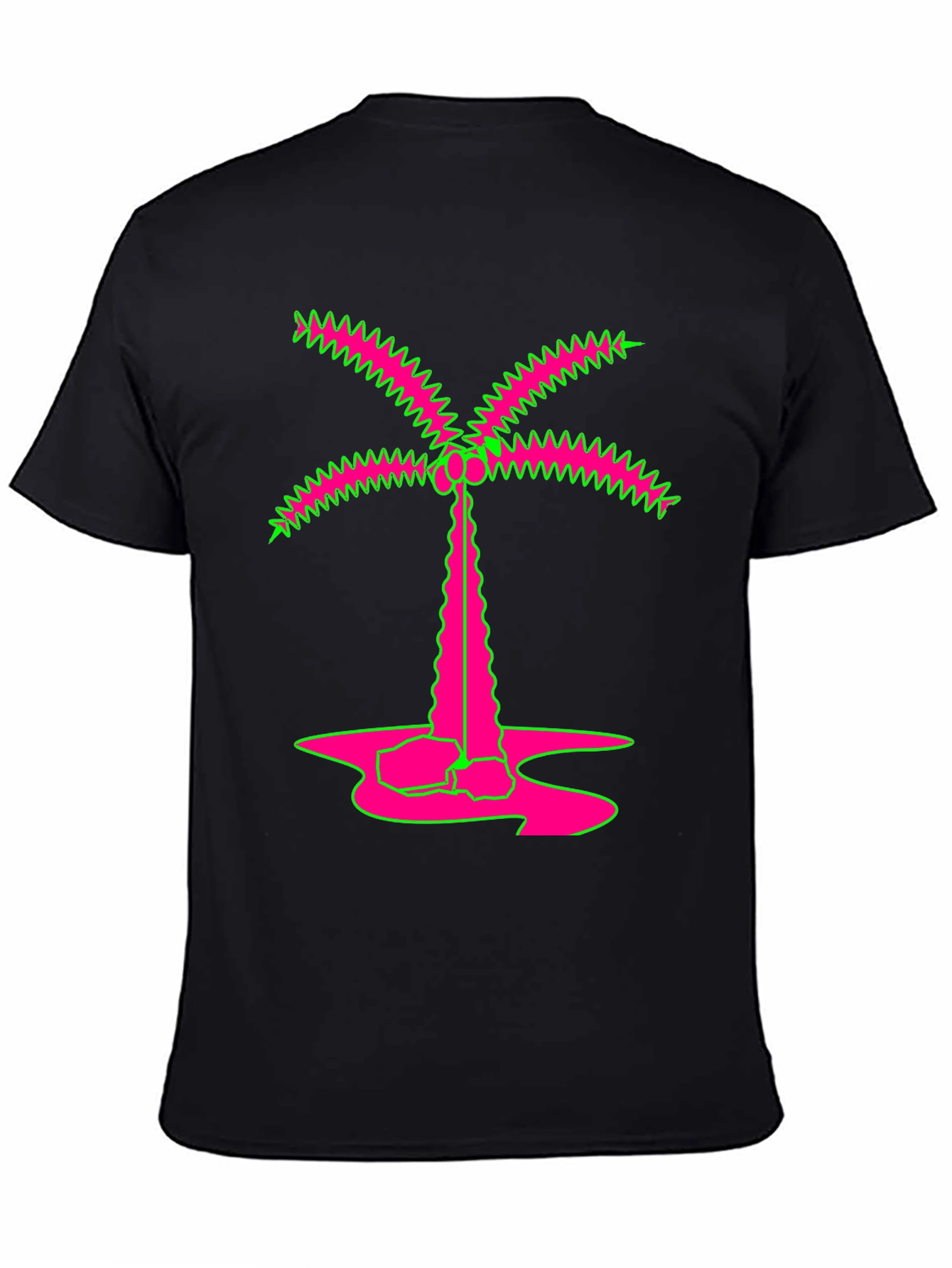 Vibrant Neon Palm Tree Graphic Tee