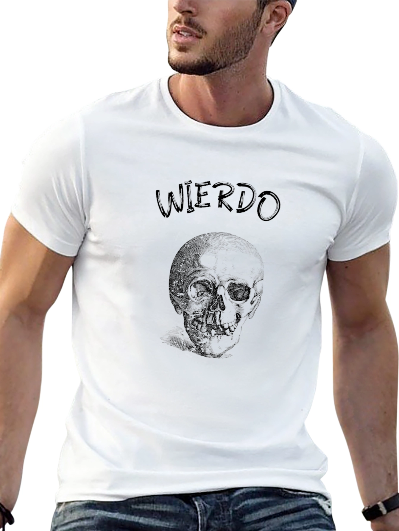 Wierdo Skull Graphic T-Shirt - Black Cotton Tee