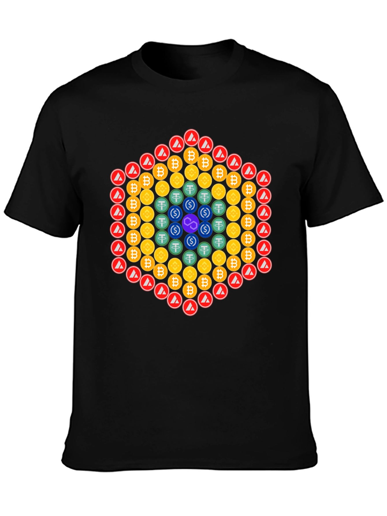 Crypto Coins Graphic Tee - Black T-Shirt