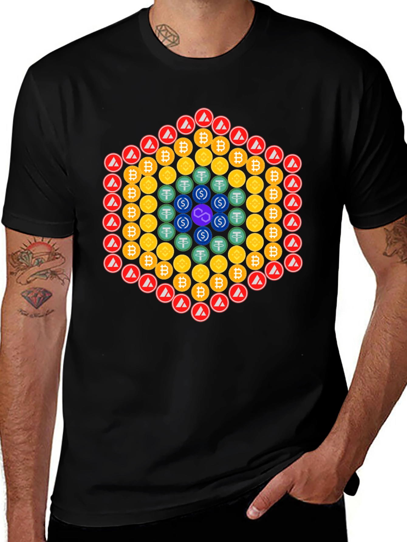 Crypto Coins Graphic Tee - Black T-Shirt