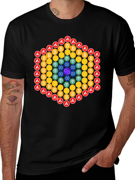 Crypto Coins Graphic Tee - Black T-Shirt