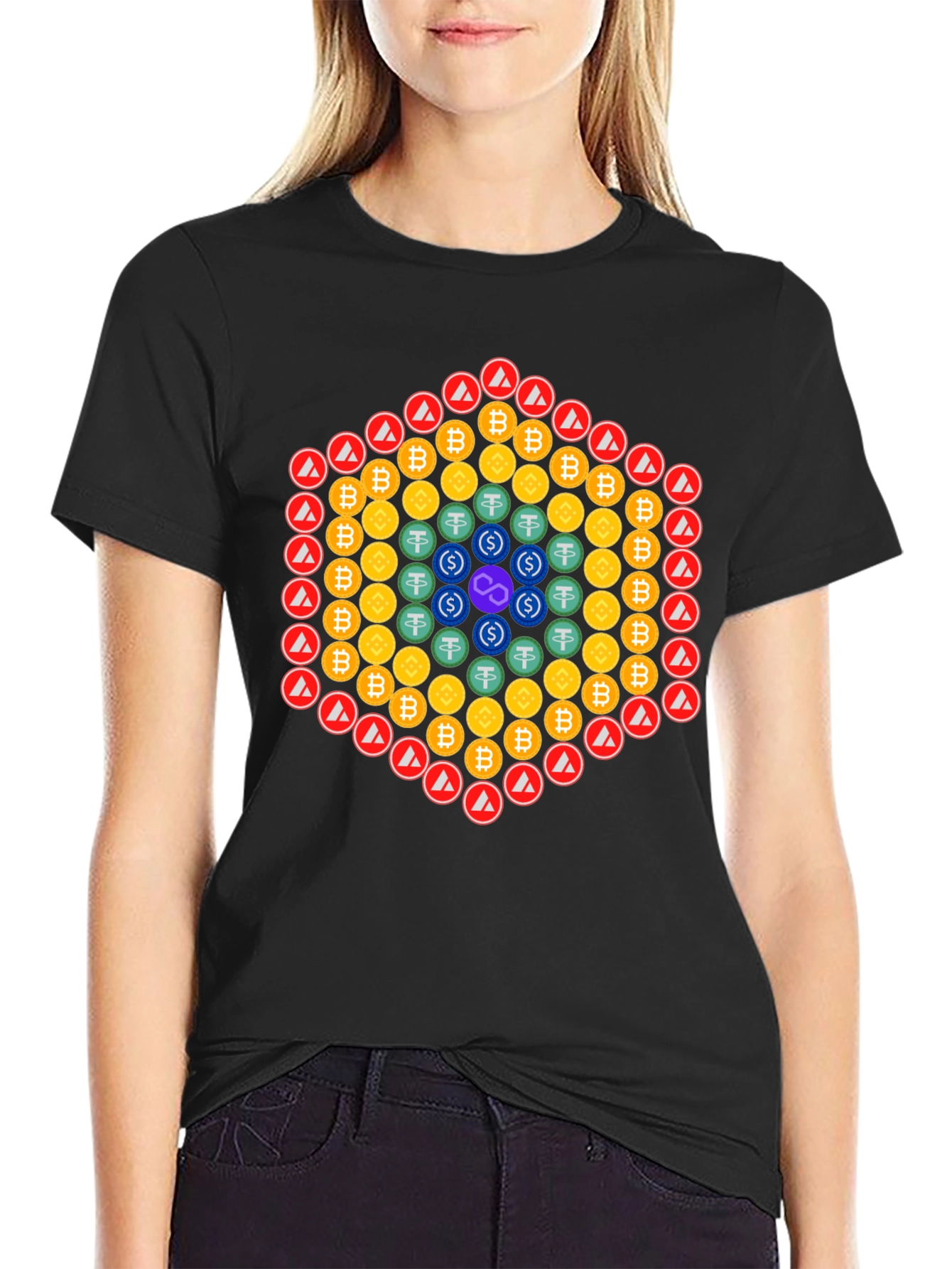 Crypto Coins Graphic Tee - Black T-Shirt