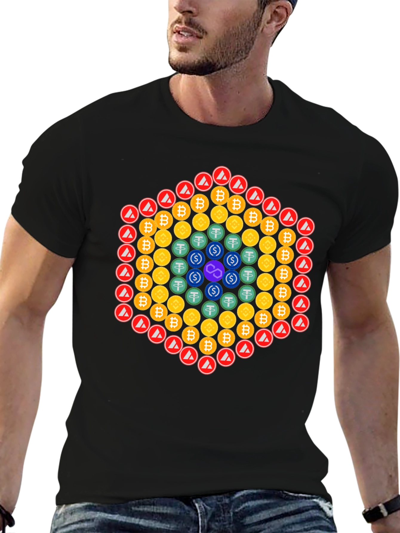 Crypto Coins Graphic Tee - Black T-Shirt